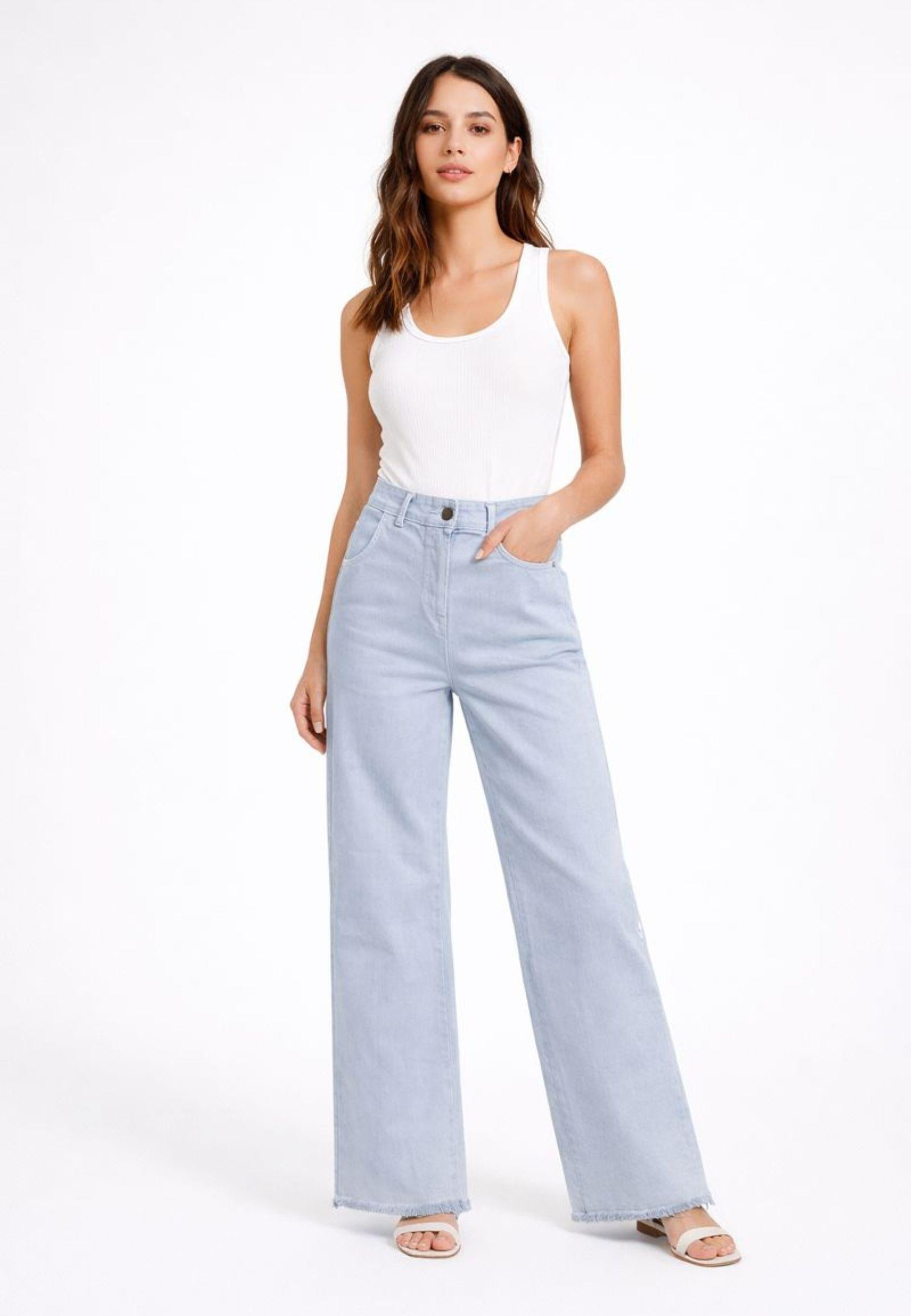 Pantaloni donna in cotone stretch 