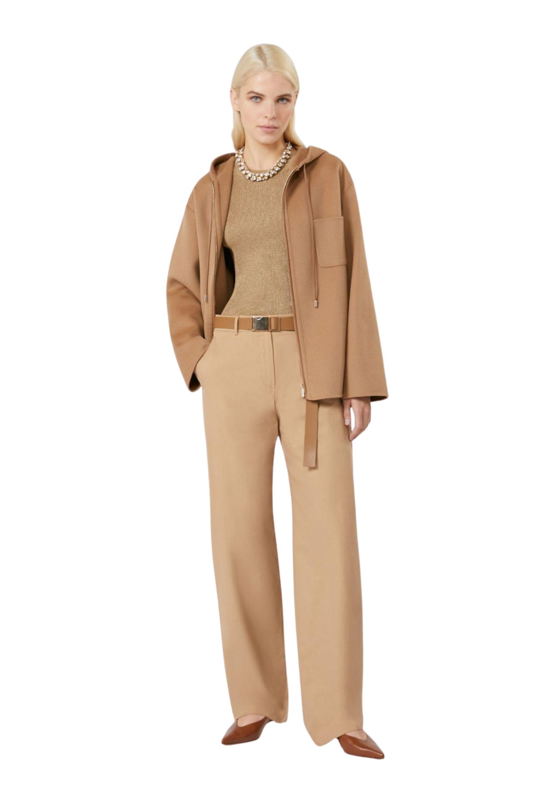 Max Mara Studio - Pantalone BLEU in cotone colore cammello 