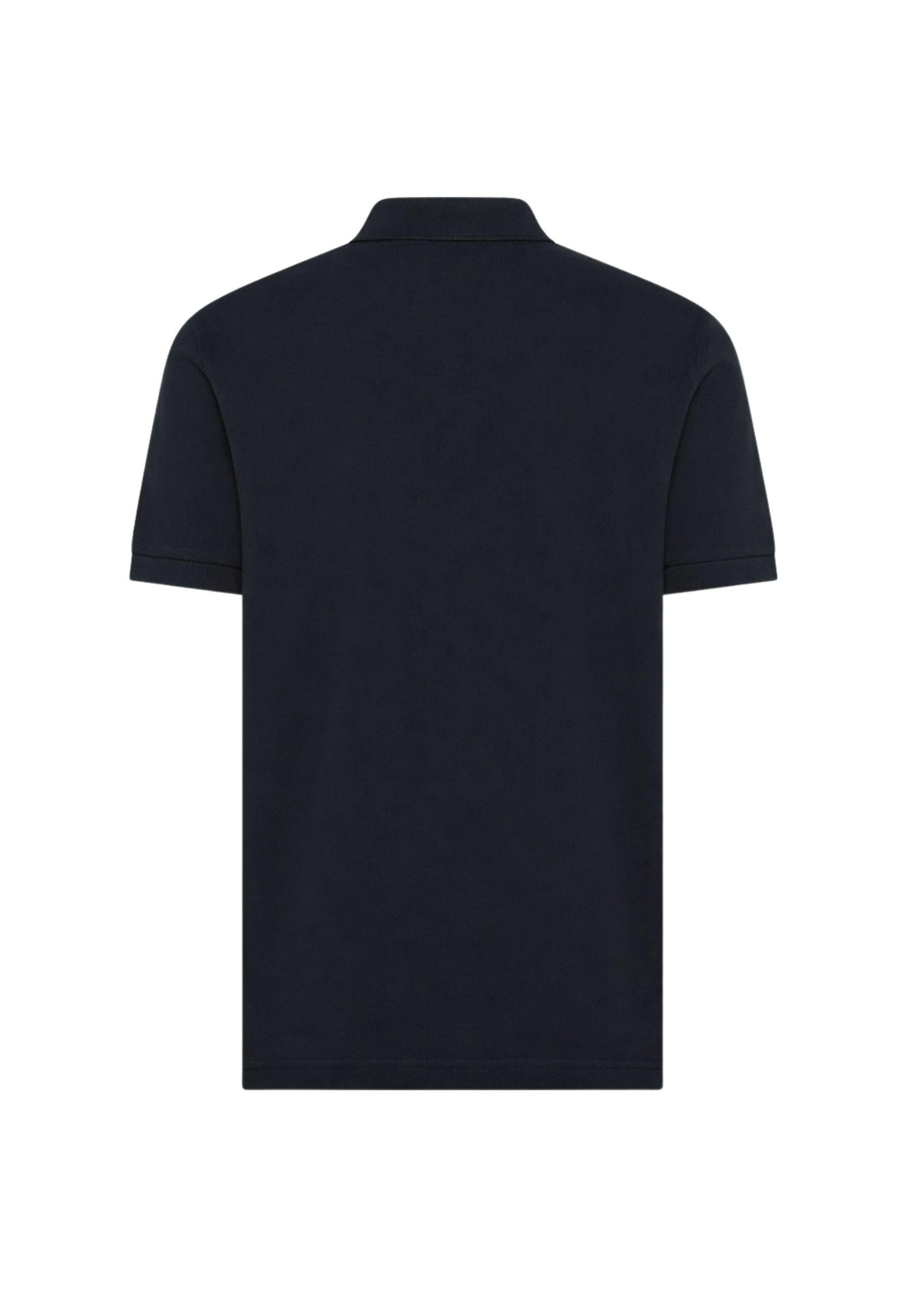 Polo in cotone blu navy con dettagli a contrasto 