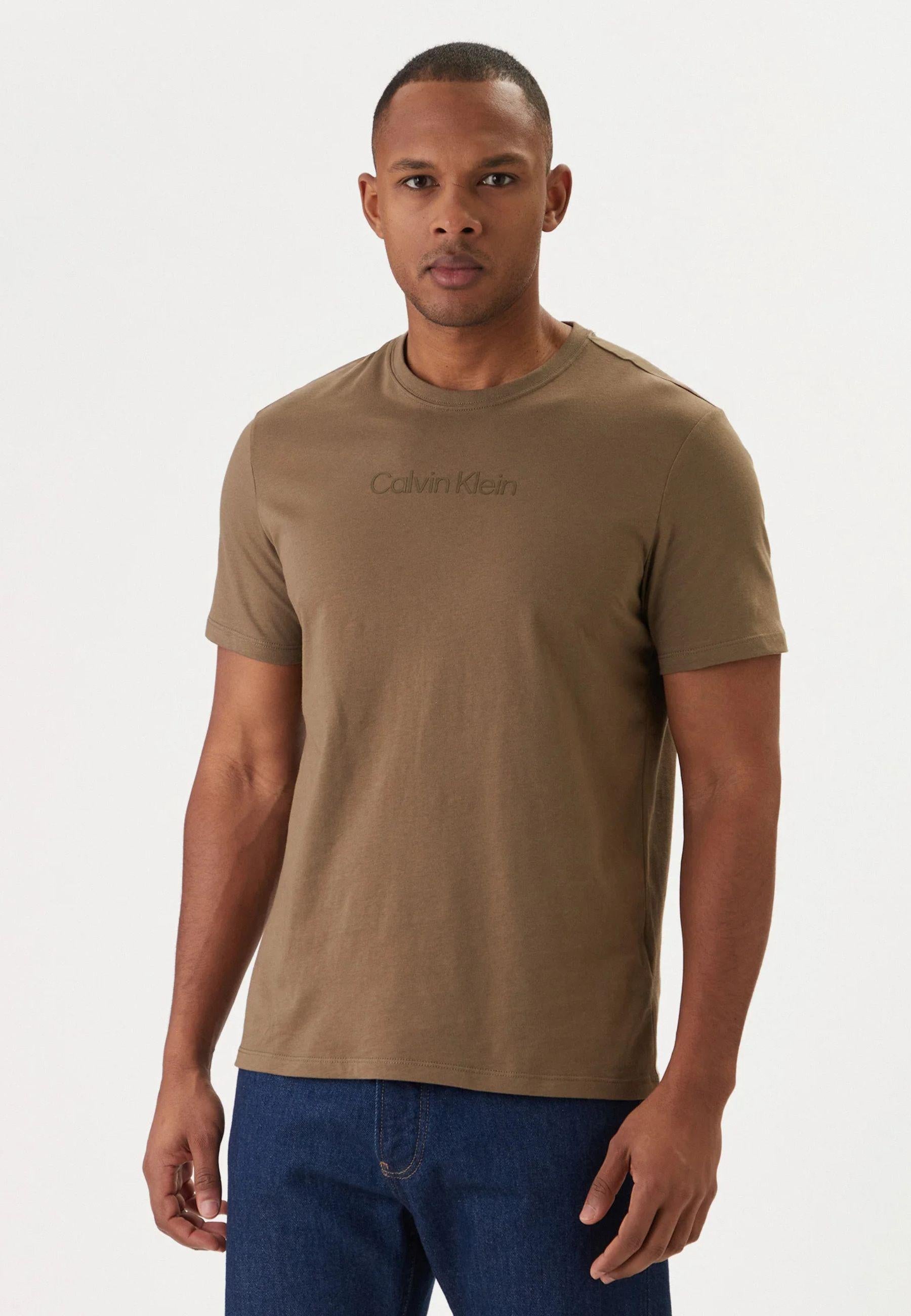 Calvin Klein - T-shirt uomo logo tono su tono 