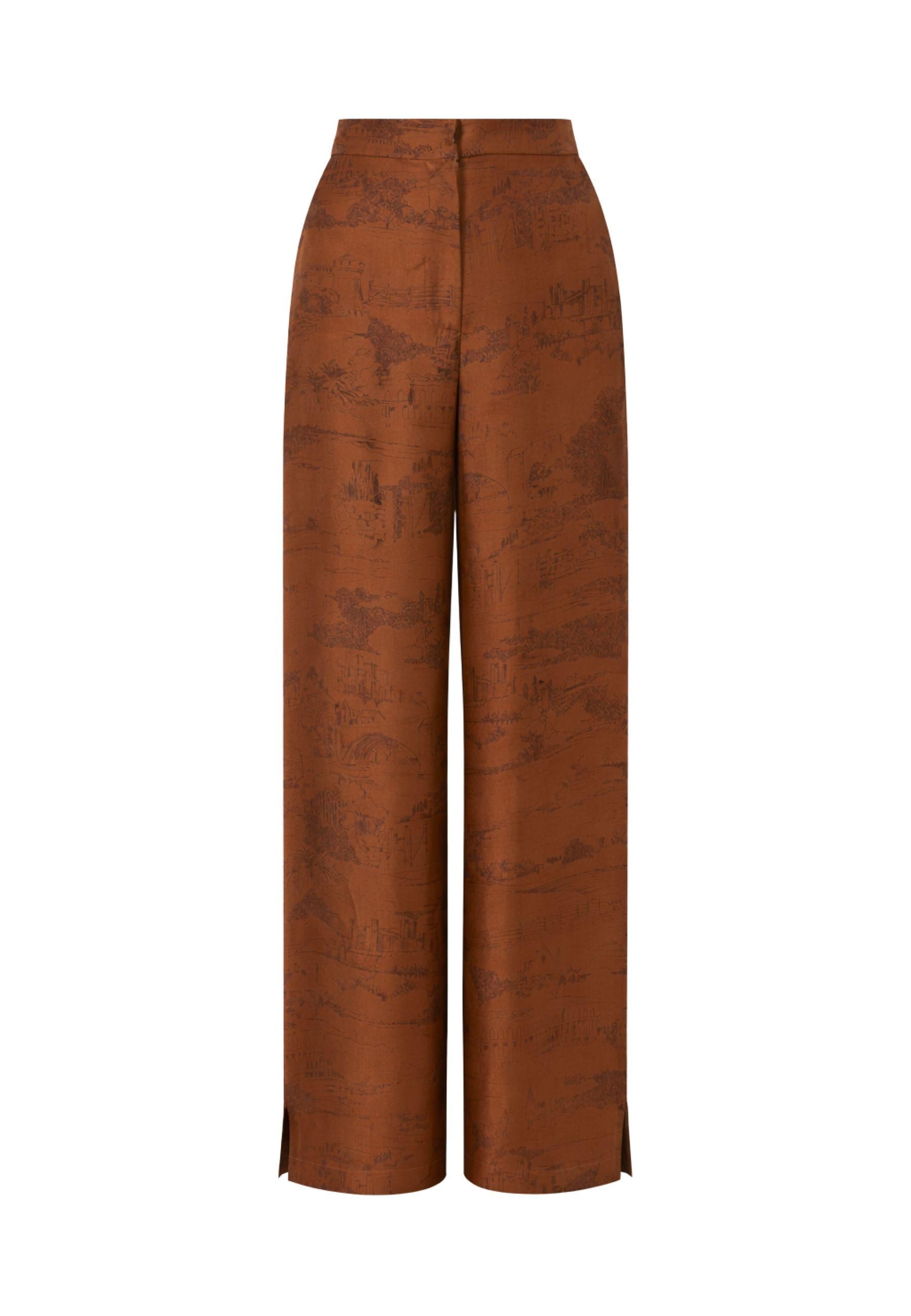 Max Mara Studio - Pantalone cropped in seta con stampa foulard 