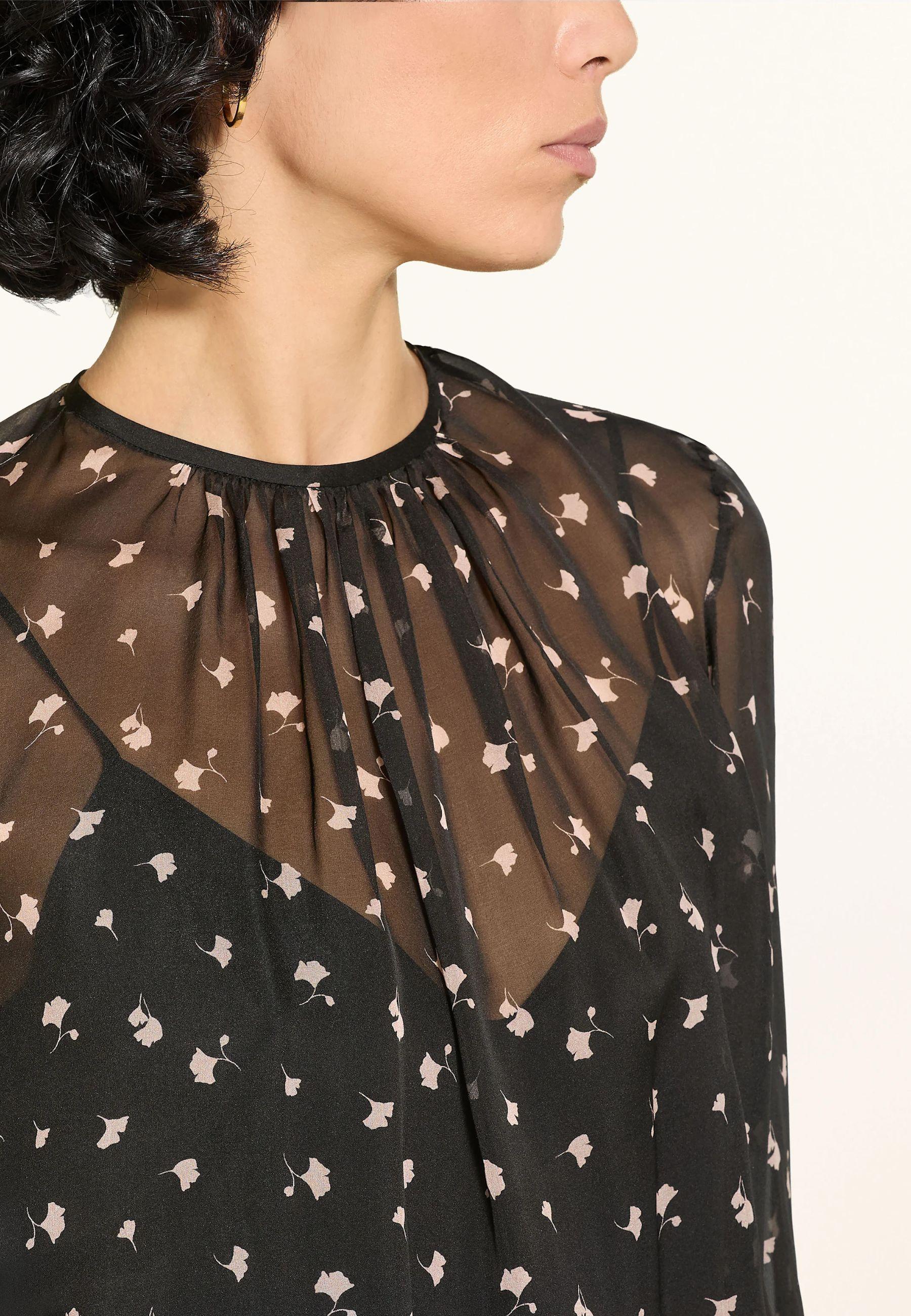 Max Mara Studio - Blusa in chiffon stampato con fiocchi ai polsi 