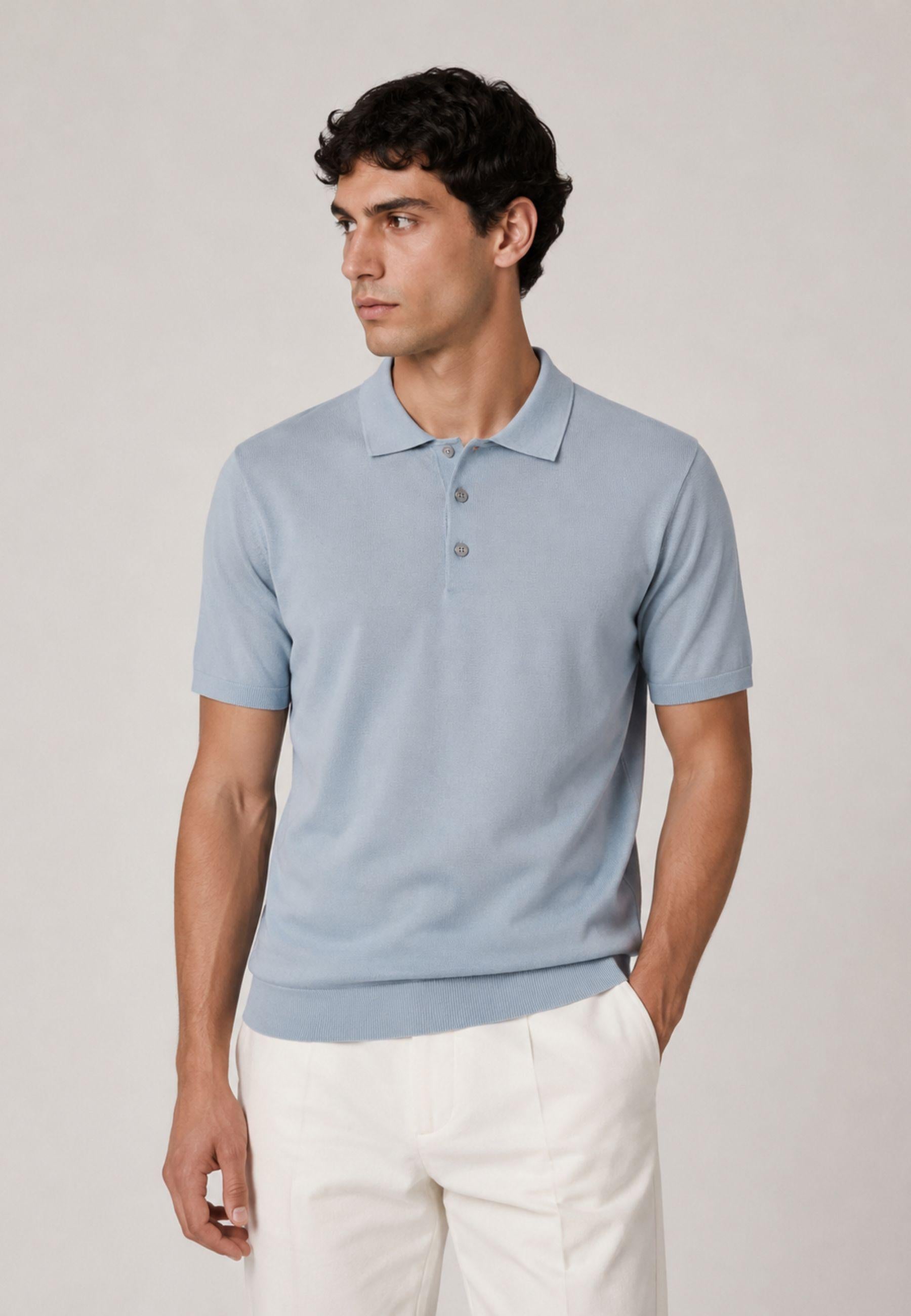 Daniele Fiesoli Polo Uomo in Cotone Crepe 