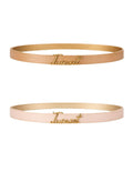 Cintura double face Twinset in pelle - Beige / Rosa