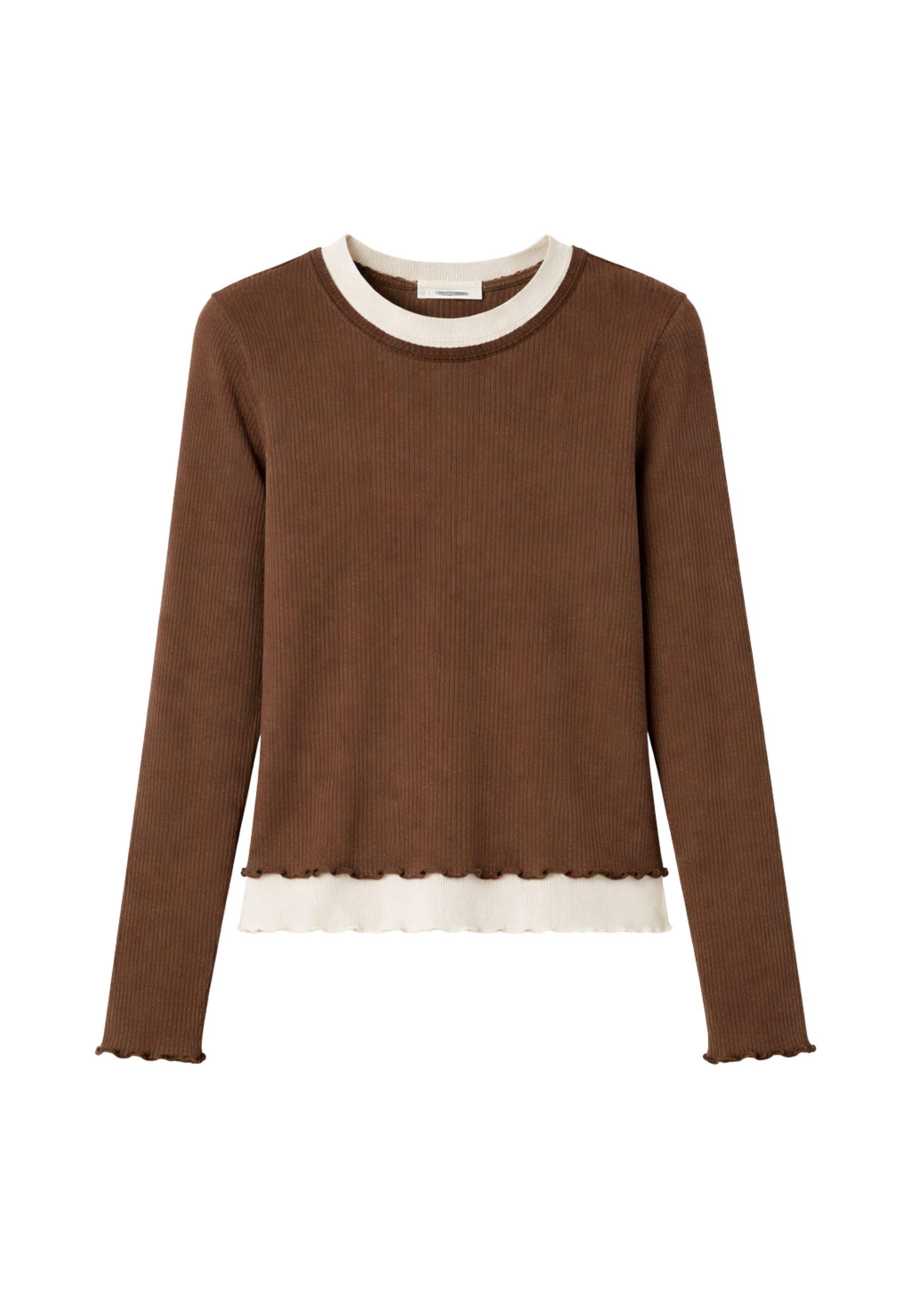 T-shirt iBlues in jersey di cotone a costine con effetto layering 