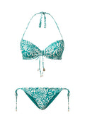 Push-up bikini, C CUP, with botanical print