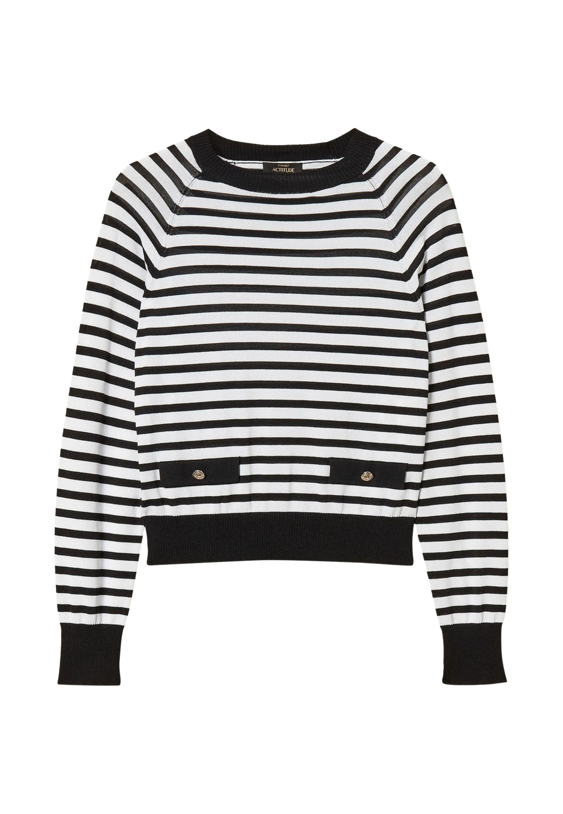 Maglia girocollo a righe Actitude 