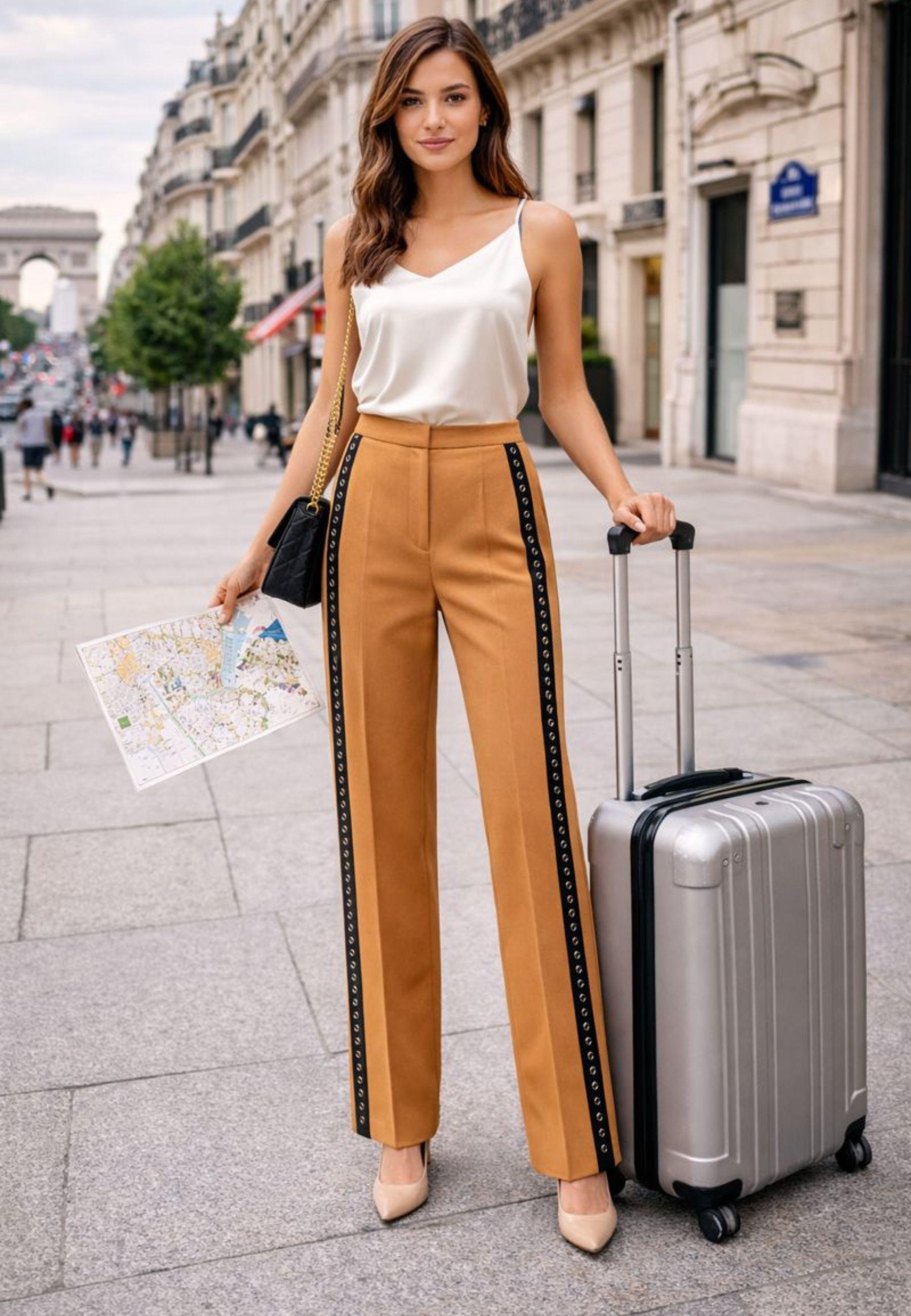 Pantalone donna CLIPS con bande laterali decorative 