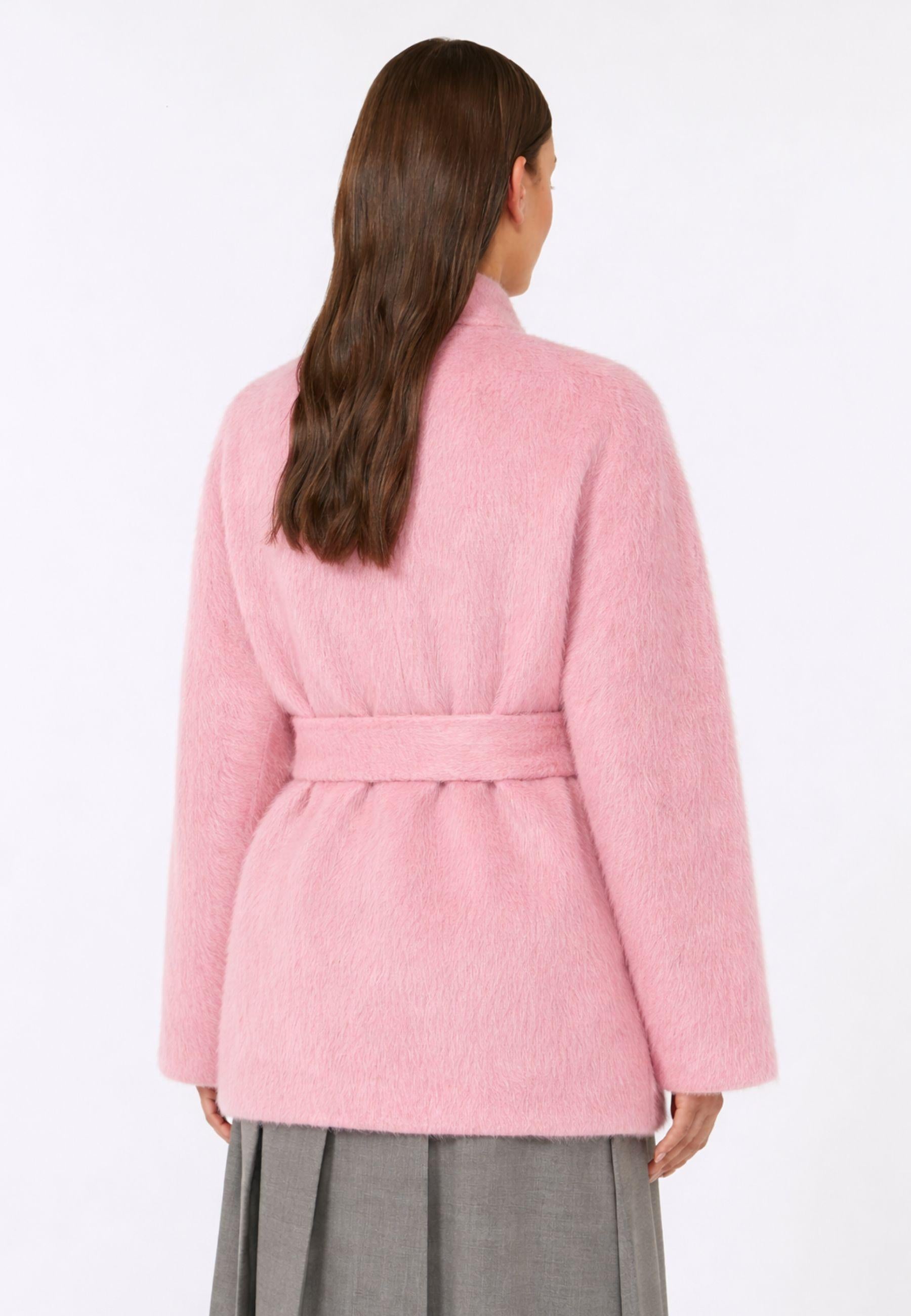 Giacca cardigan "Celtico" in lana e alpaca - linea ampia 