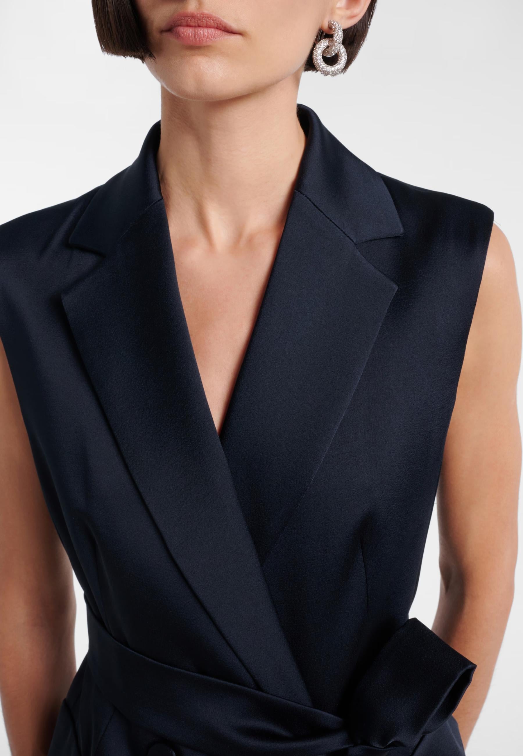 Max Mara Srudio Giacca Afgano in raso con cintura 
