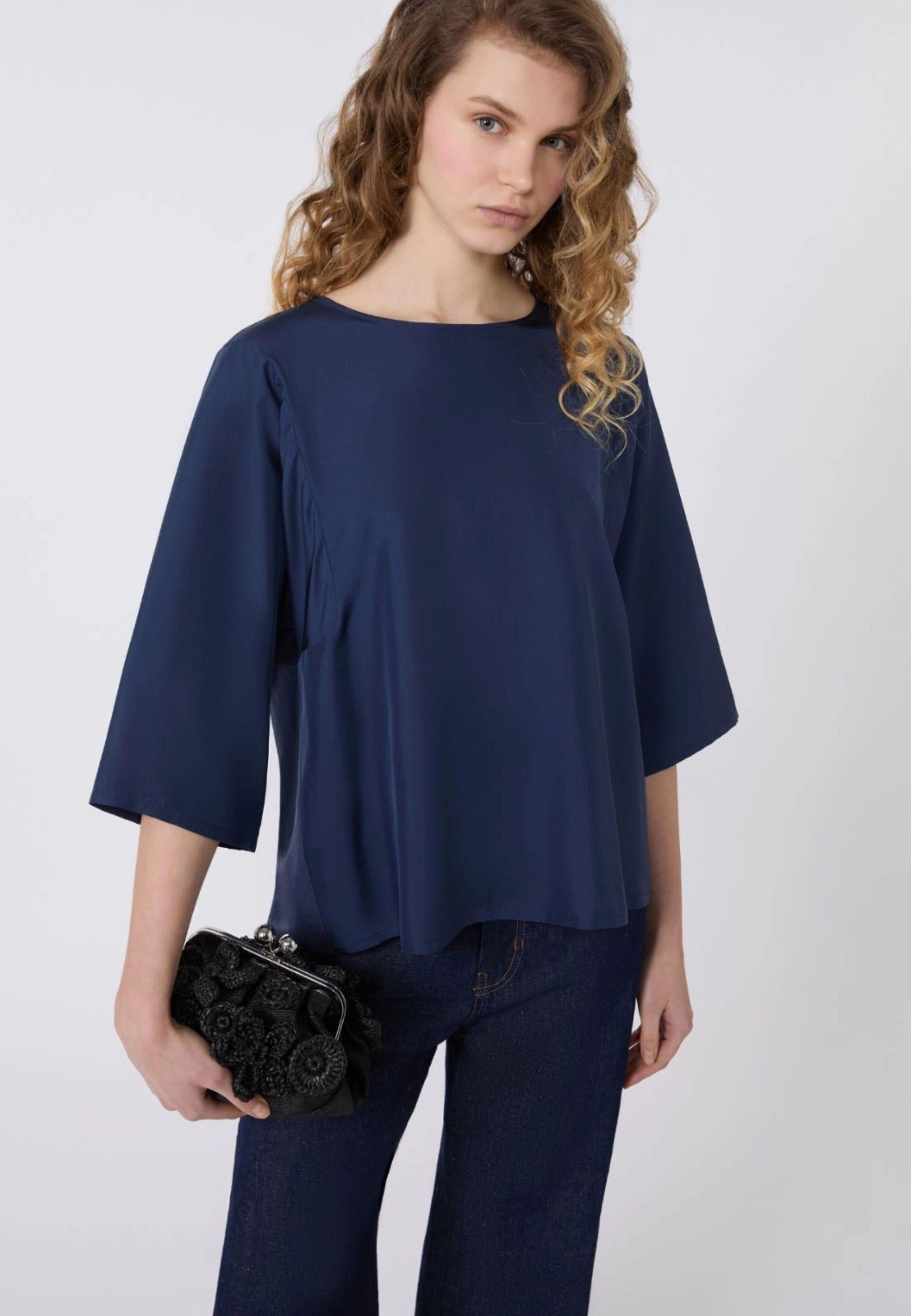 Weekend Max Mara - Blusa in habotai di seta e jersey 