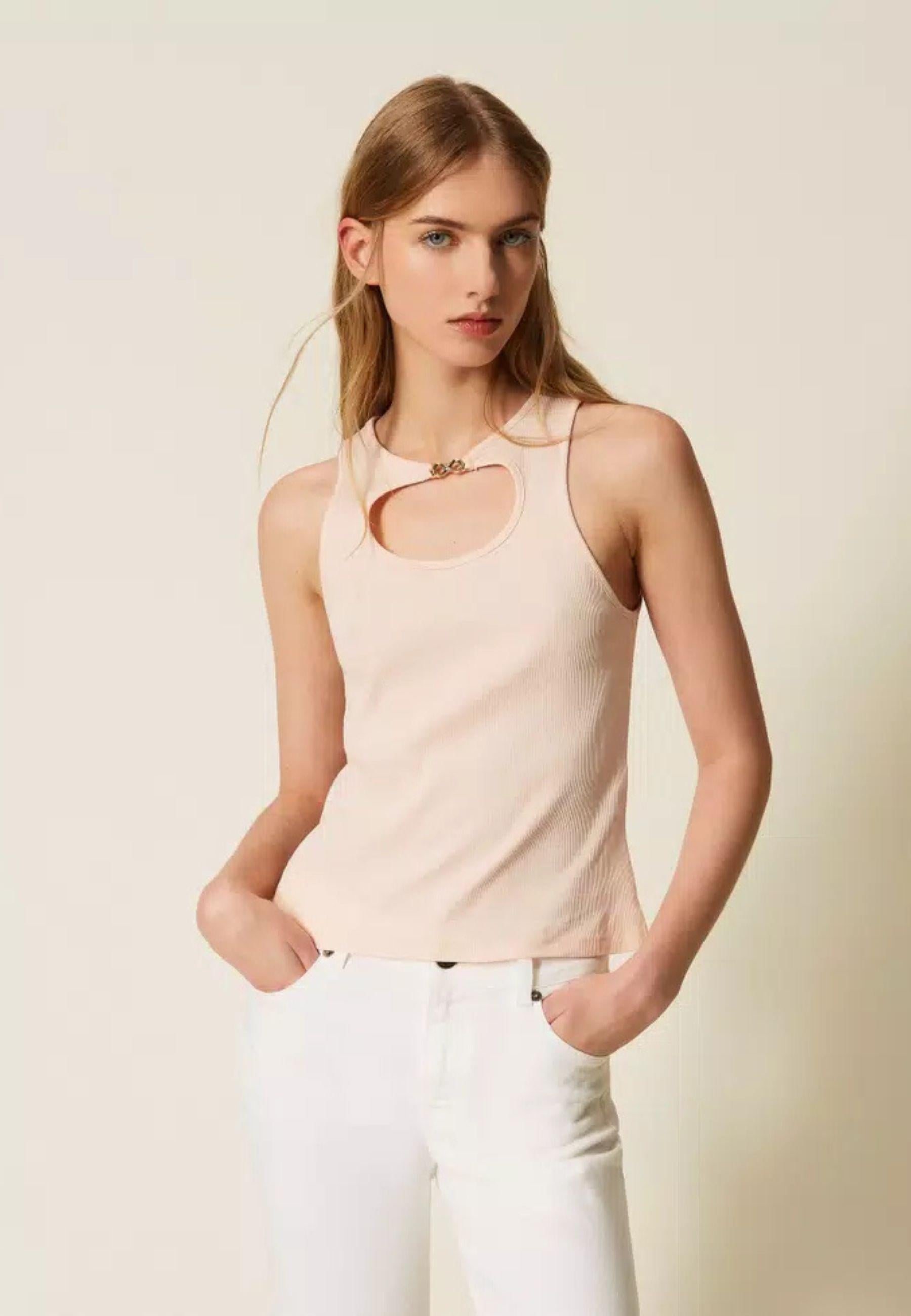 Top a costine con logo 