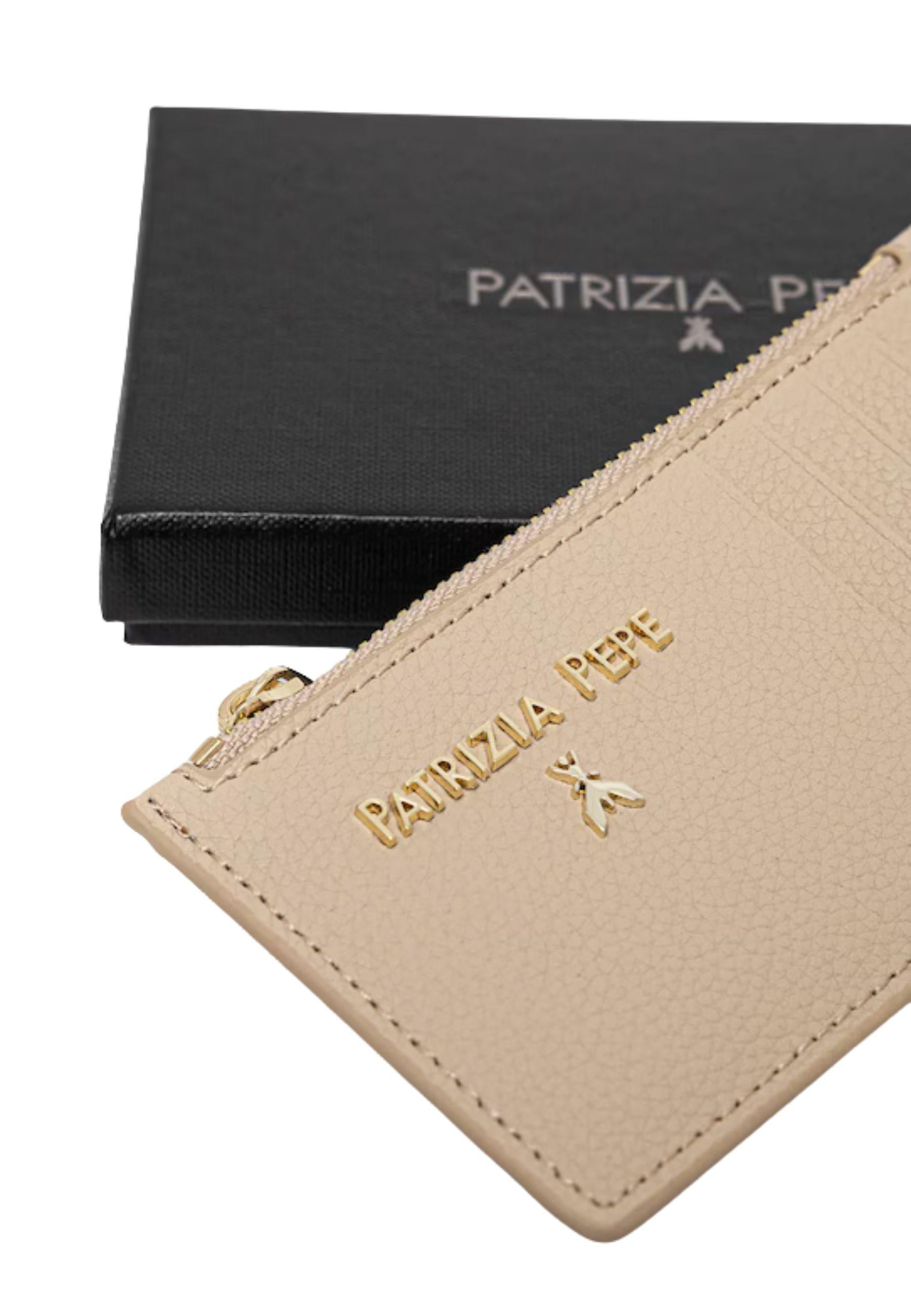 Portacarte Patrizia Pepe in pelle con logo Fly 