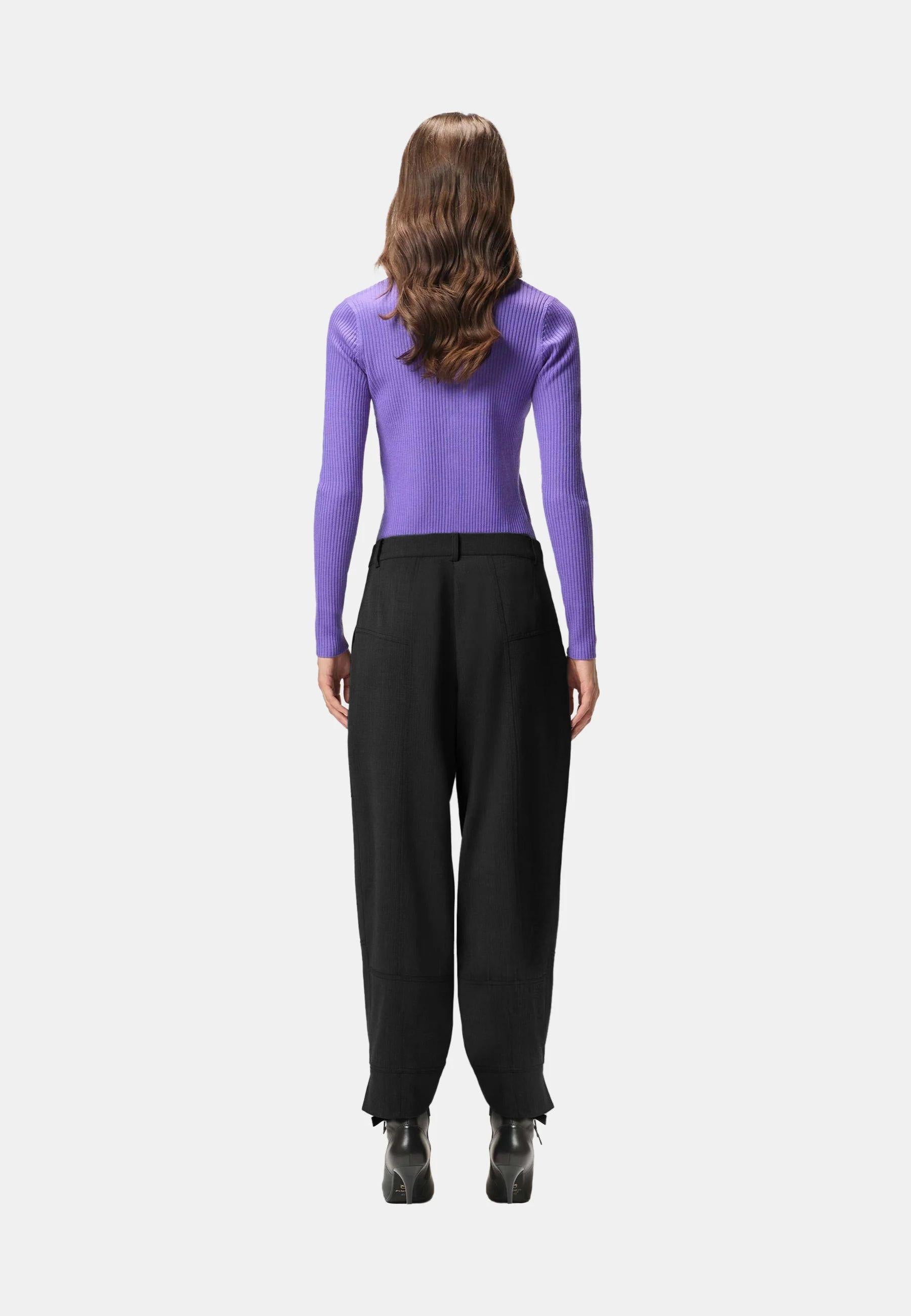 Pantalone Pinko Nero in Misto Lana 