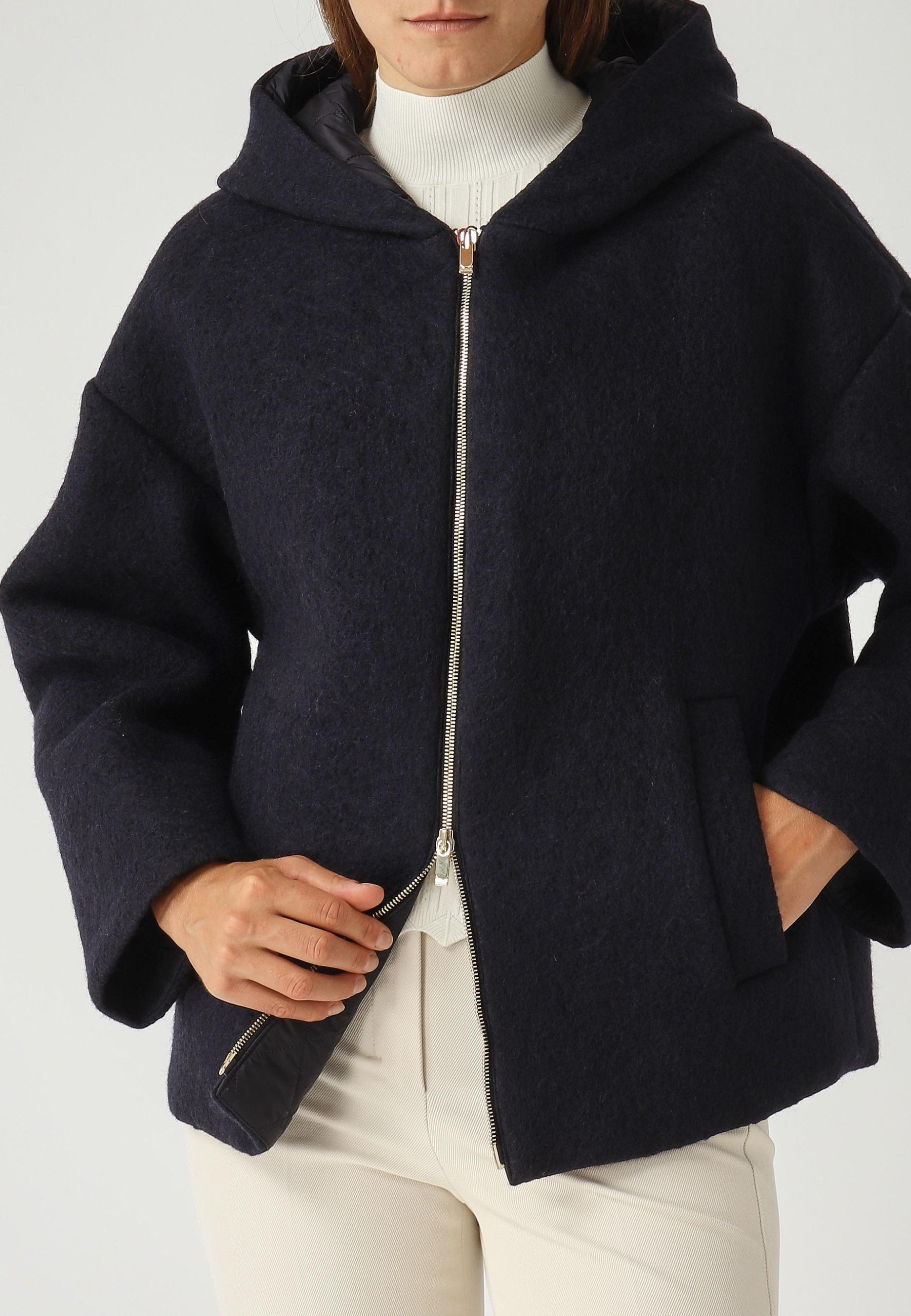 Max Mara Studio Giacca Fune in misto lana con cappuccio 