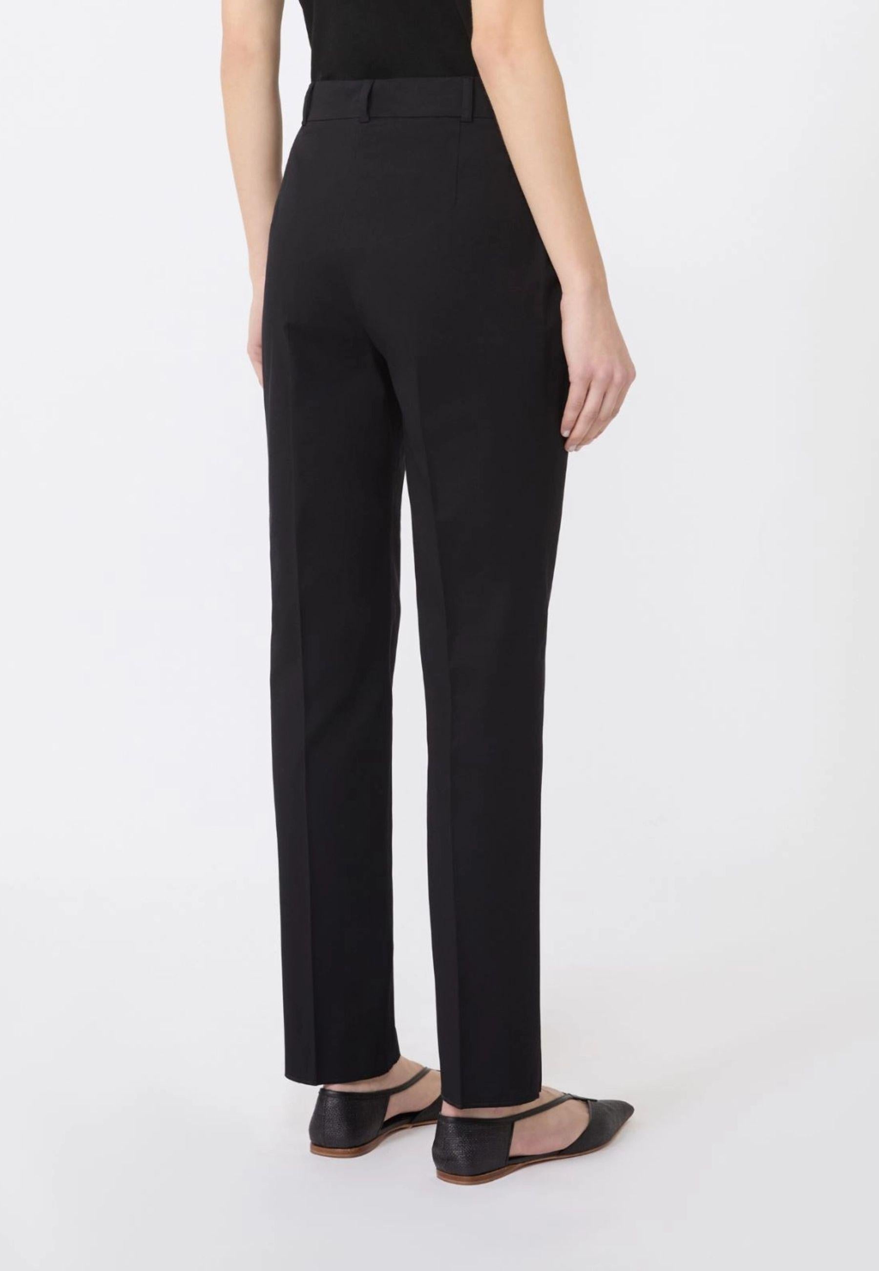 Pantalone a sigaretta in cotone stretch nero 