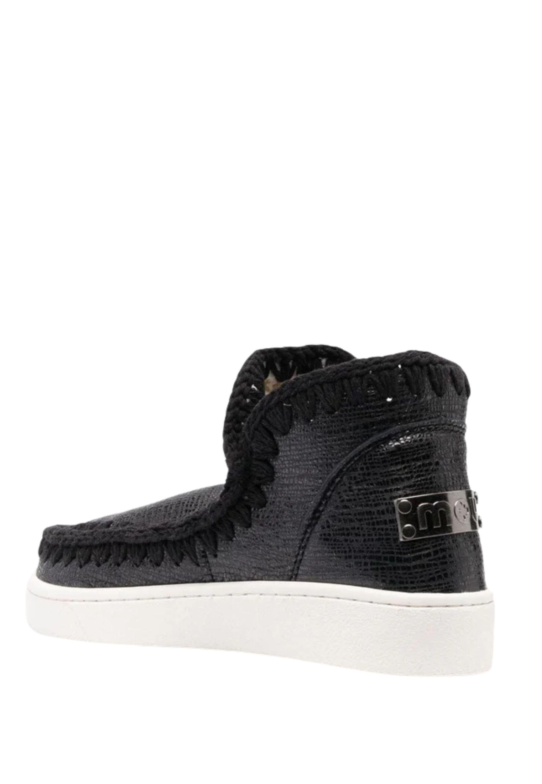MOU<BR/>Sneakers nera in pelle snake 