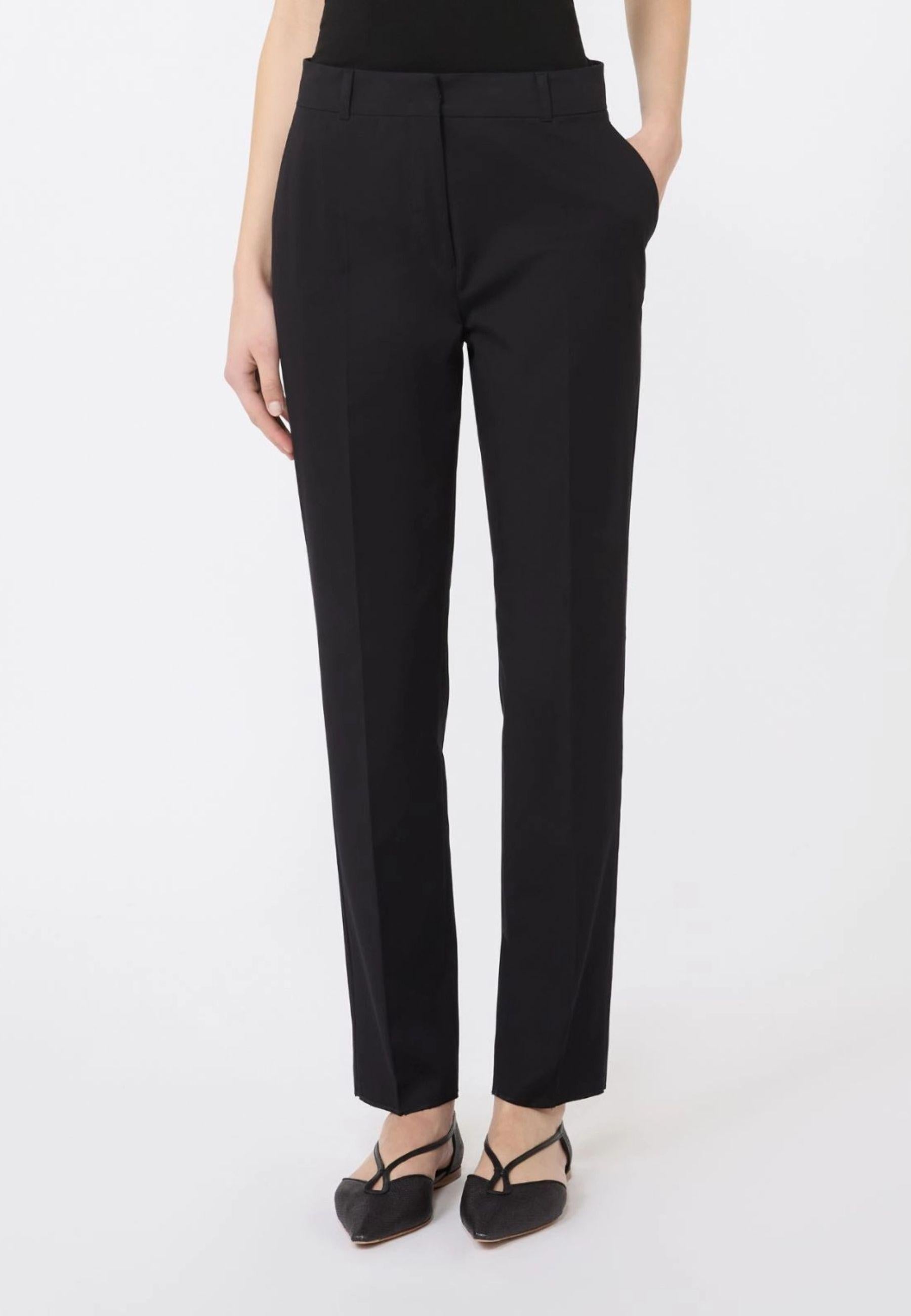 Pantalone a sigaretta in cotone stretch nero 