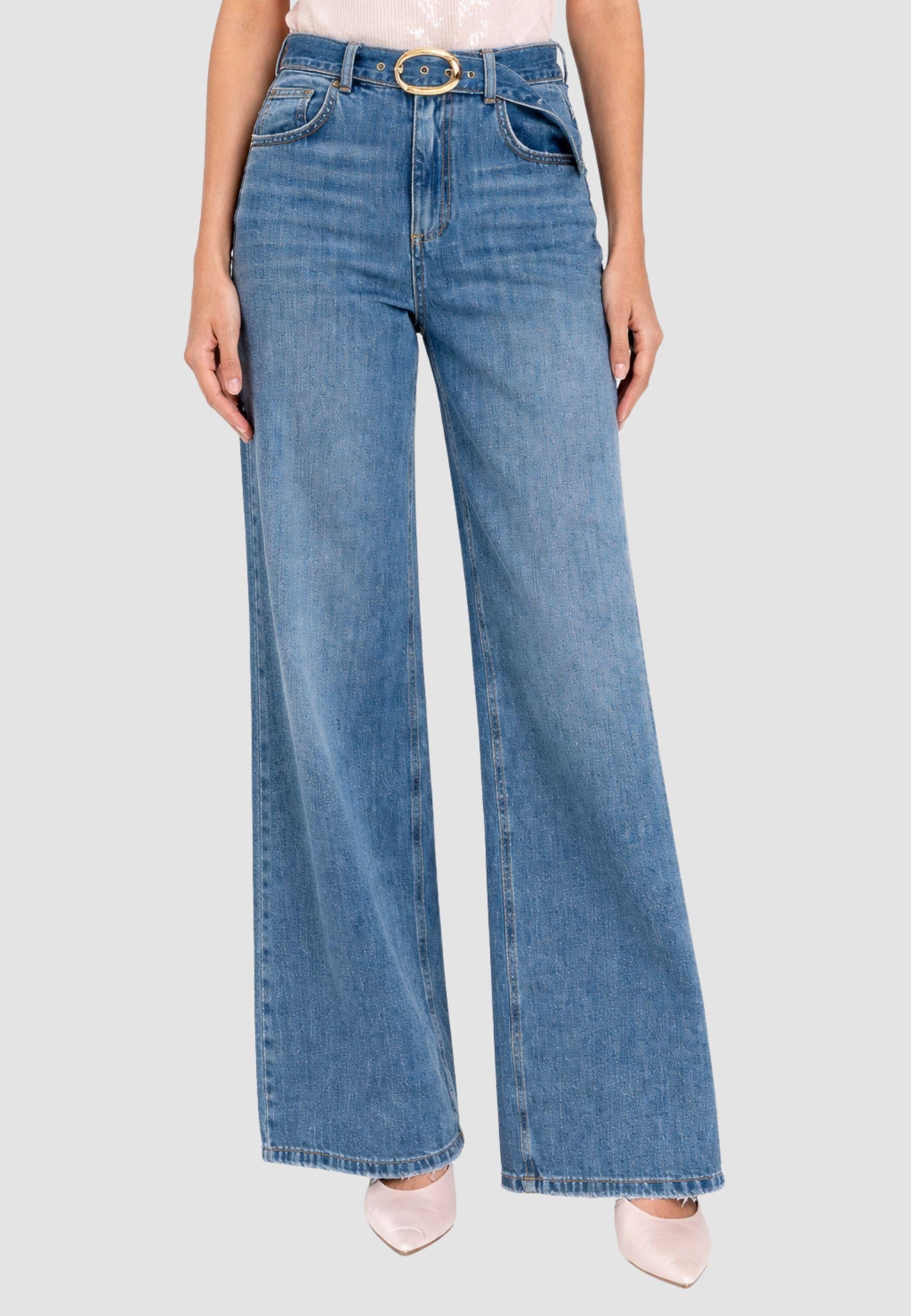 Jeans Twinset wide leg a vita alta 