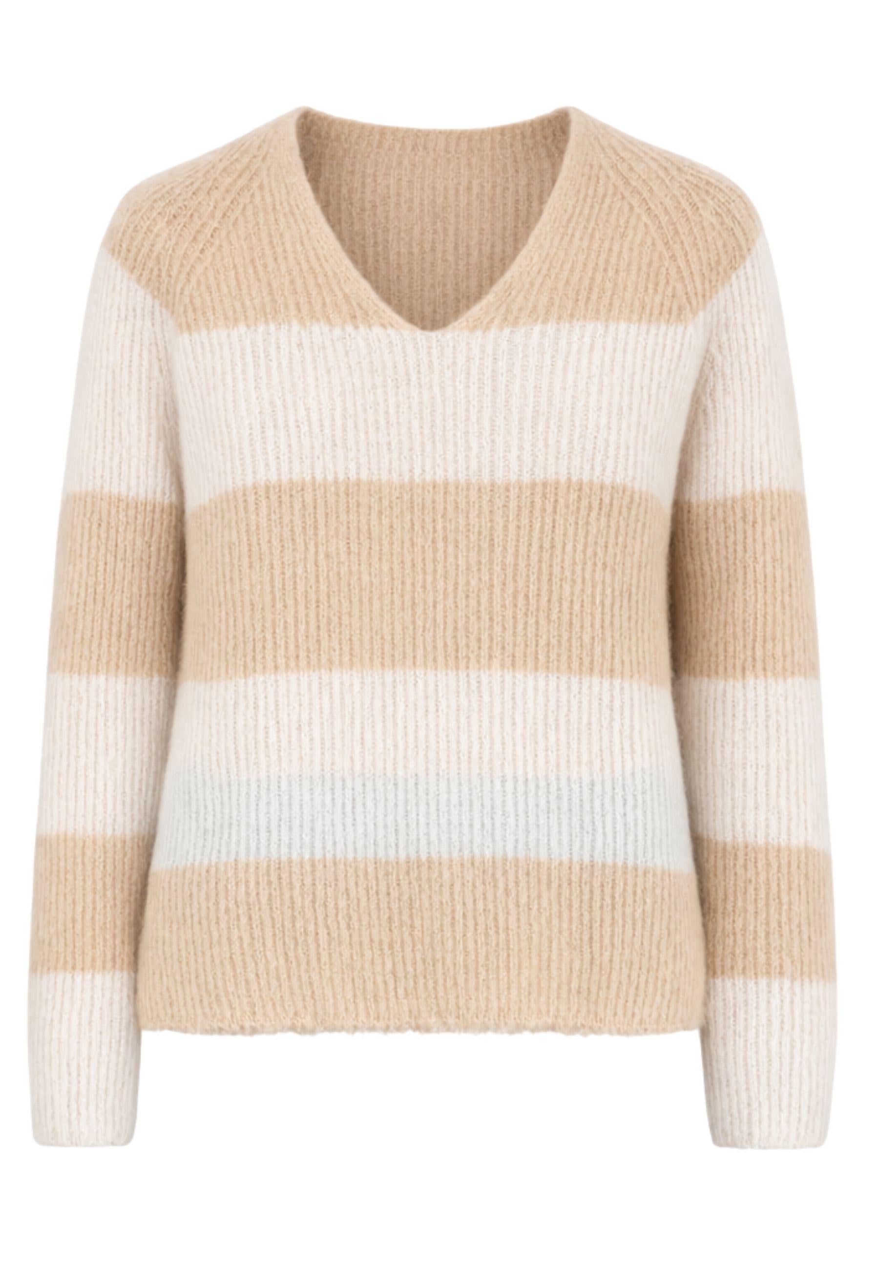 Max Mara MM - Maglia in mohair a righe con scollo a V 