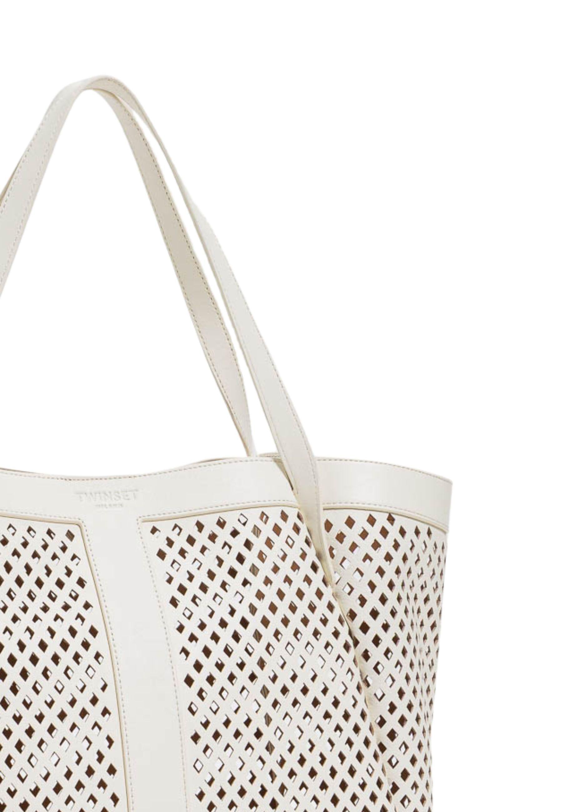 Borsa Shopper in Pelle Traforata 