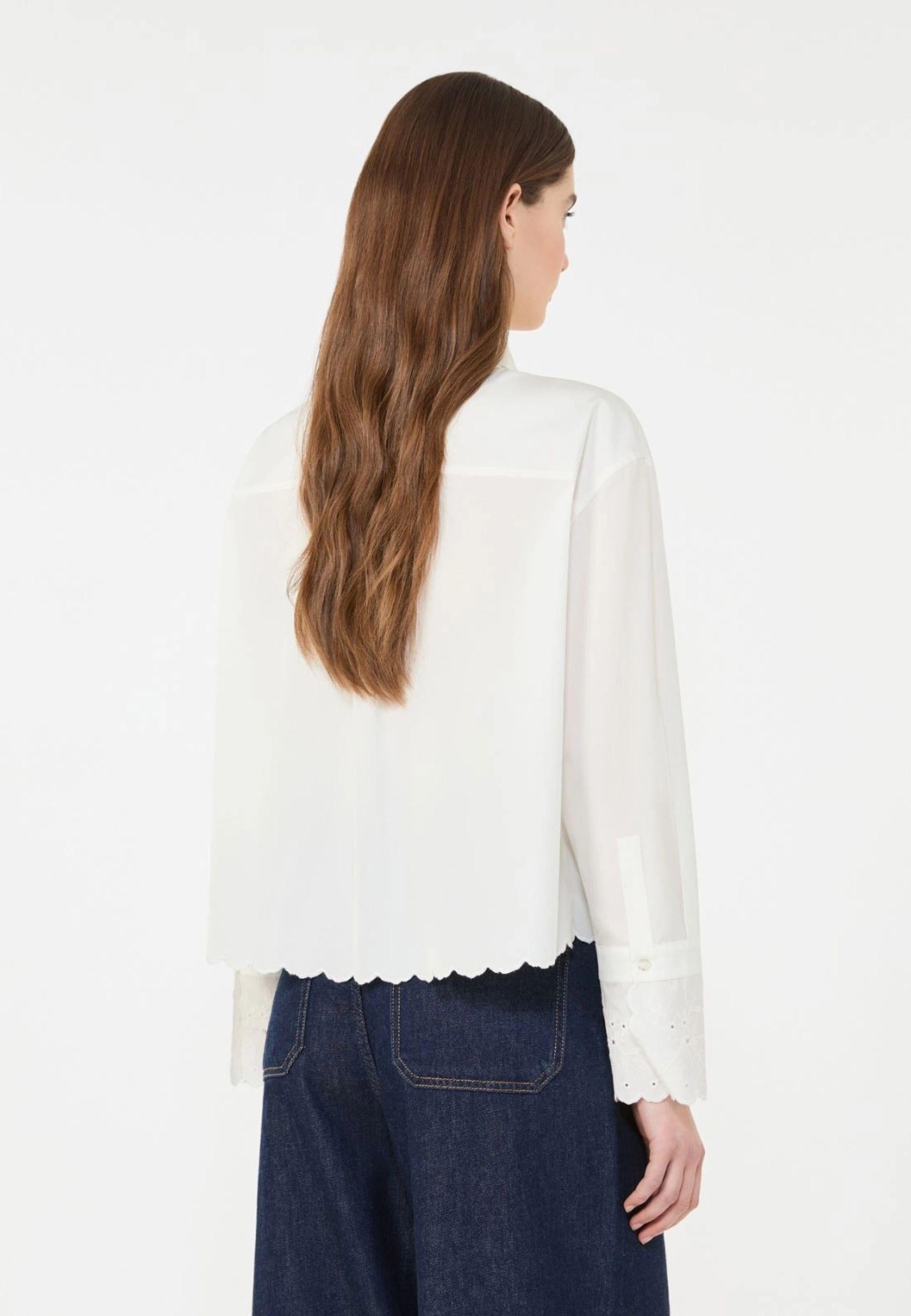 Camicia in cotone con taschino - BIANCO AVORIO 
