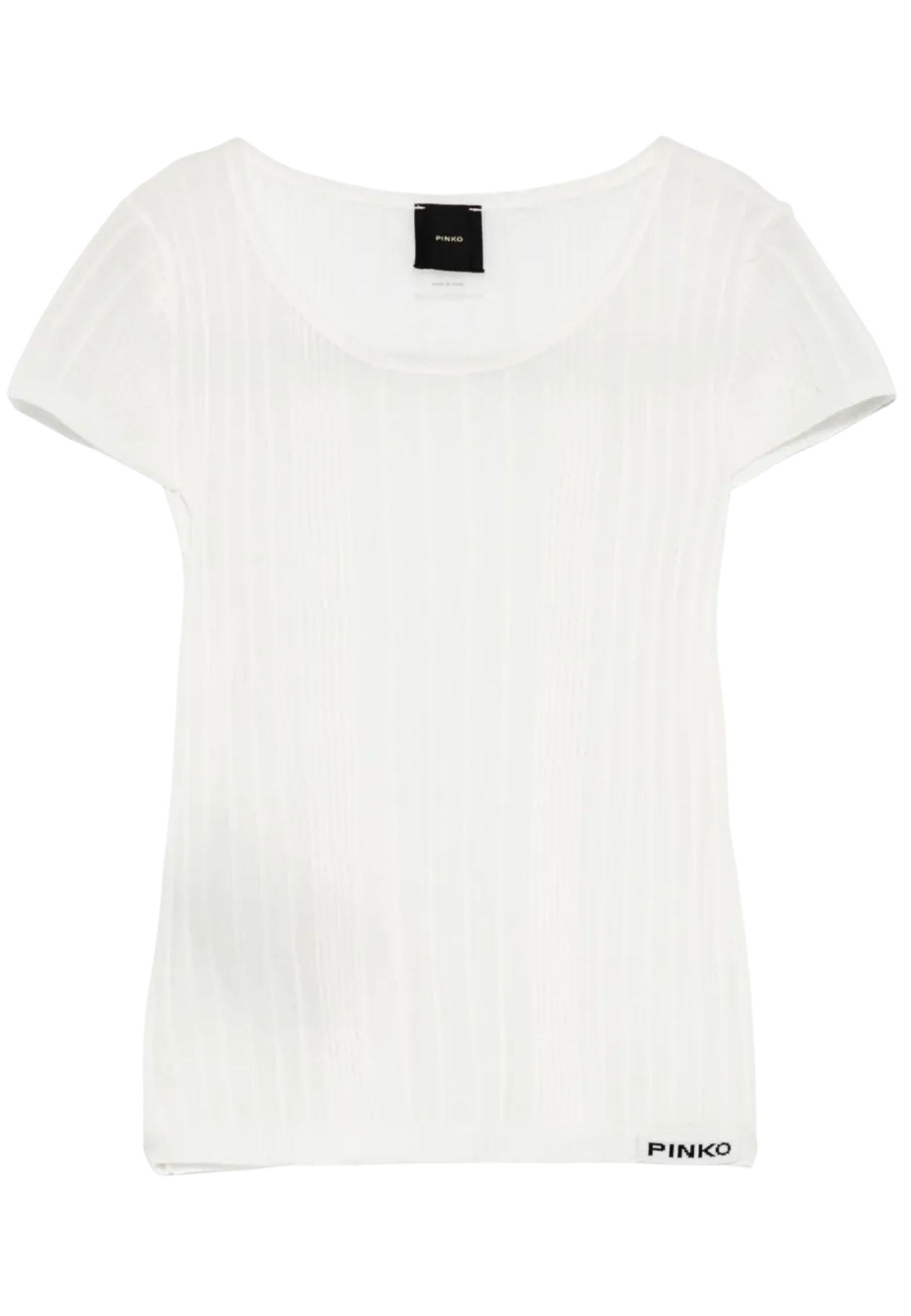 PINKO - T-shirt Donna in Maglia a Costine 