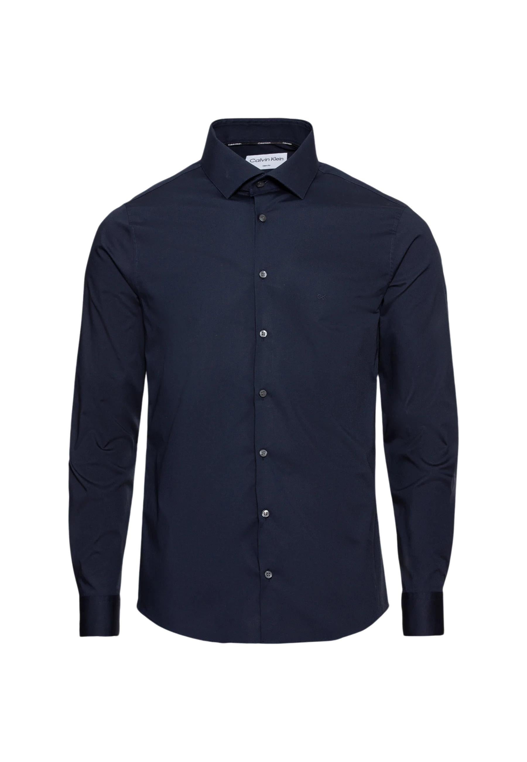 Camicia aderente elasticizzata in popeline 