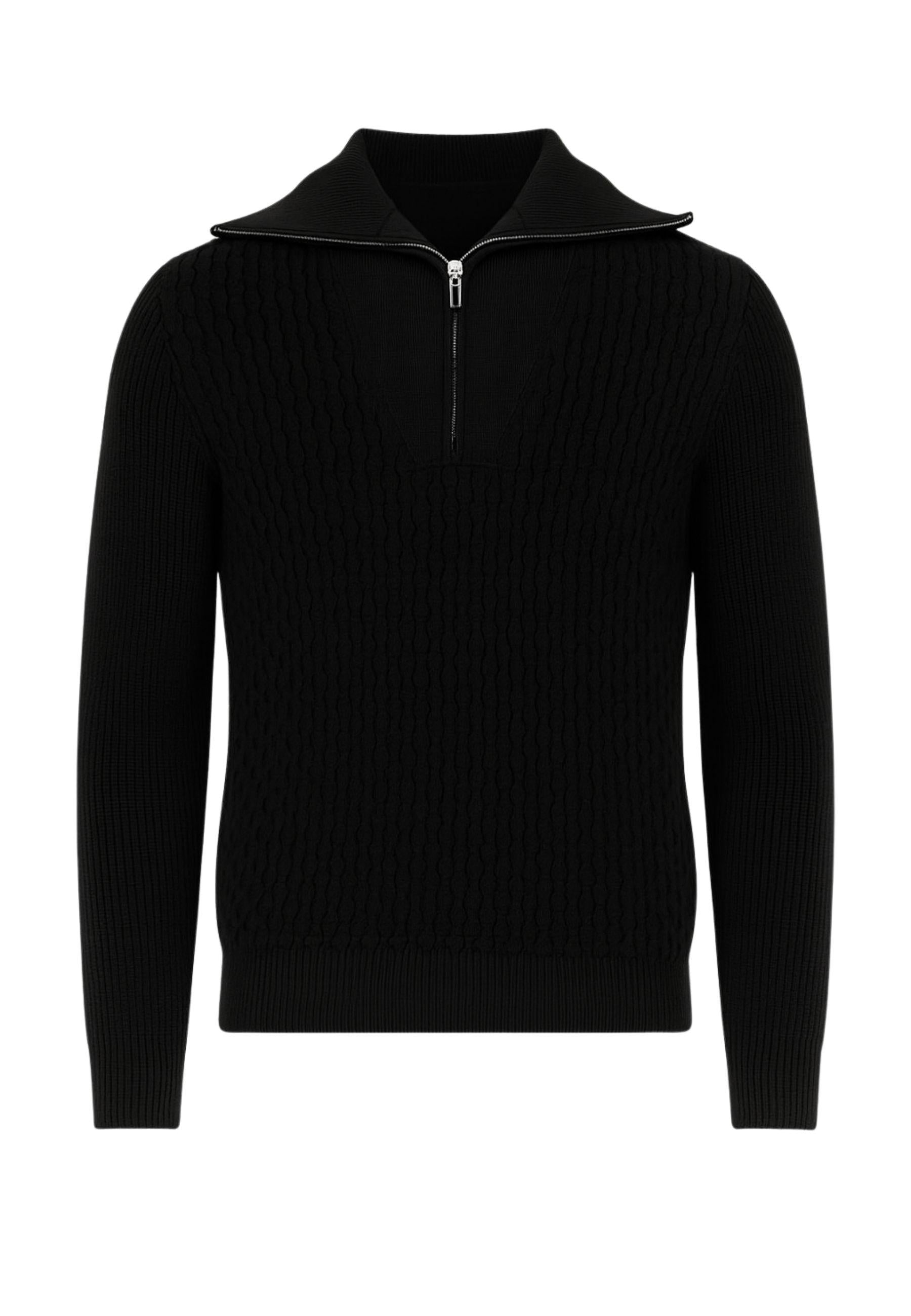 Maglia a Mezza Zip in Lana Finezza 7 