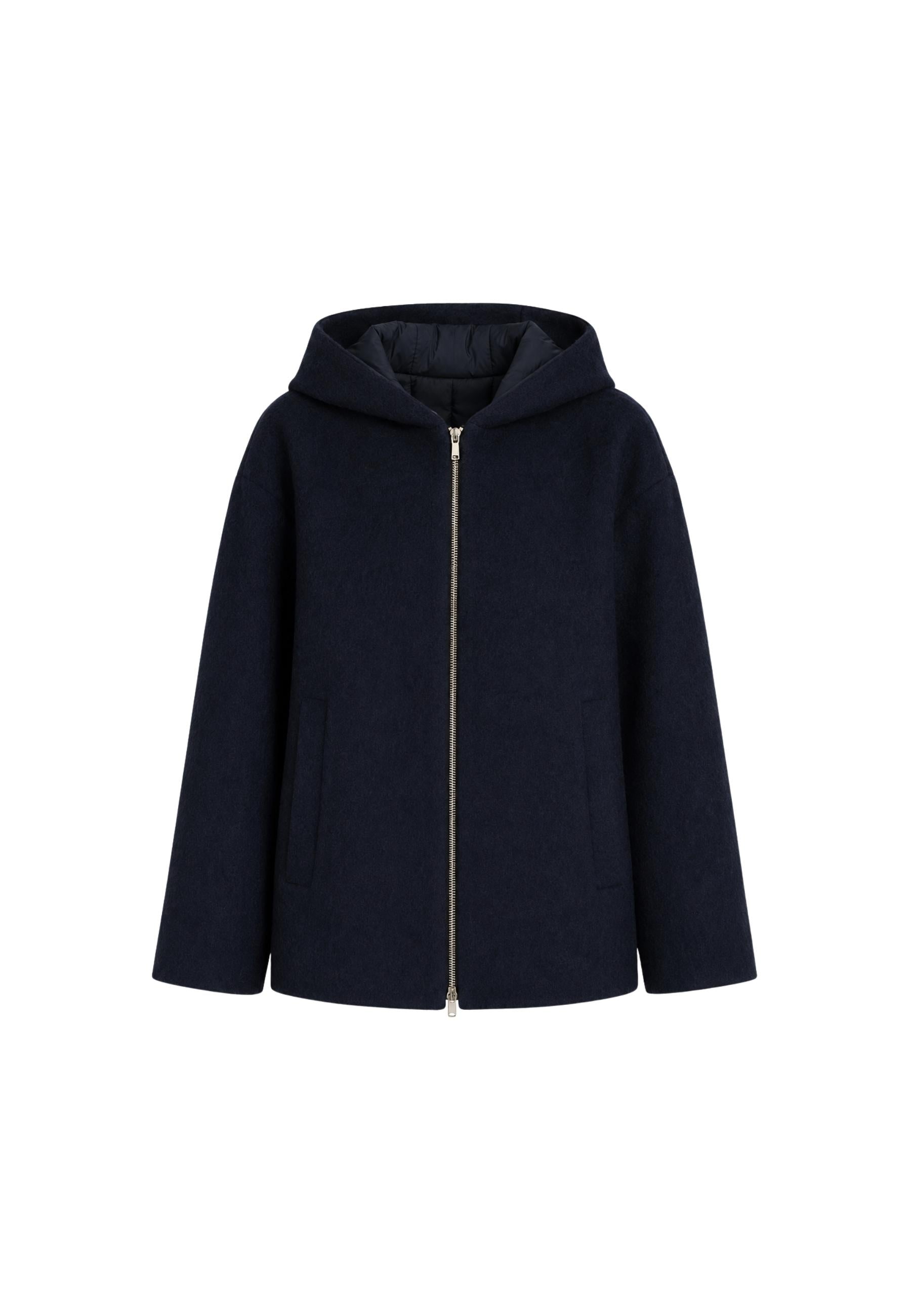 Max Mara Studio Giacca Fune in misto lana con cappuccio 
