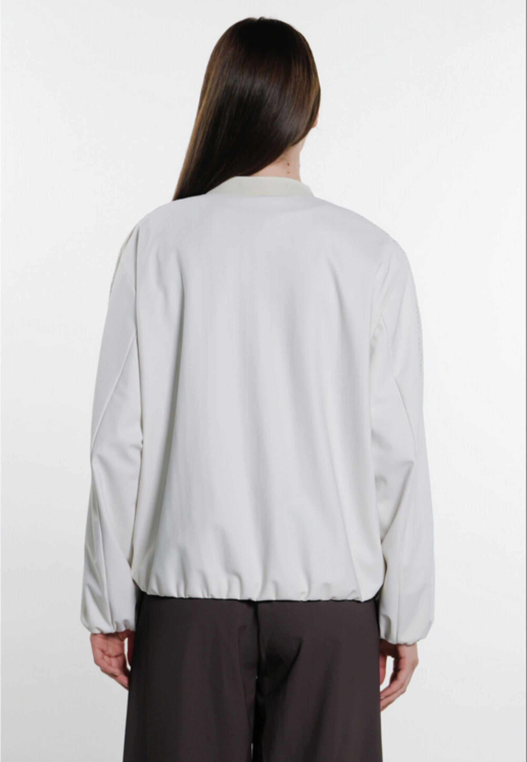 Giacca corta oversize in rete tecnica bi-stretch - DUNO 