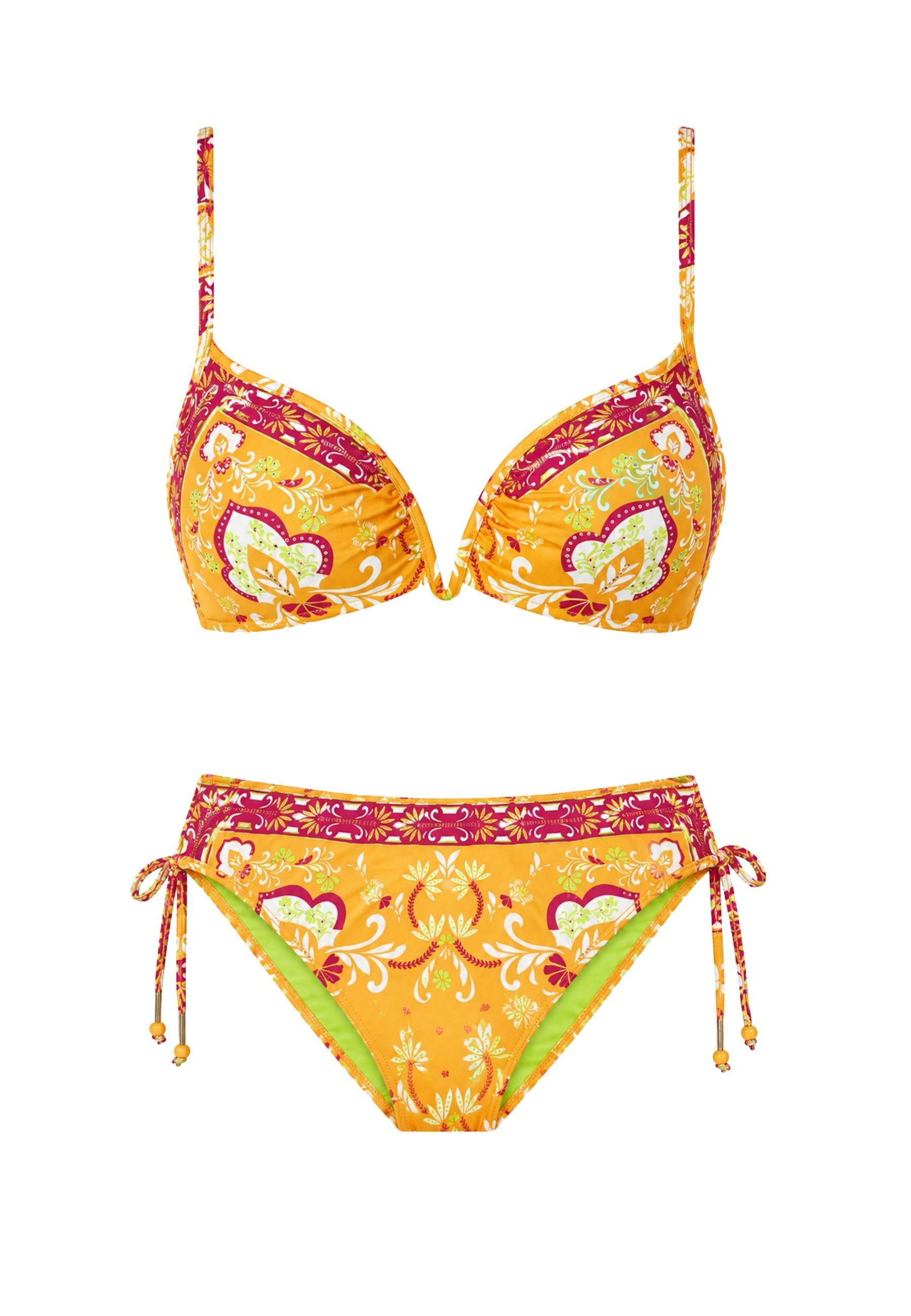 Bikini Triangolo Foulard Orange con Strass 