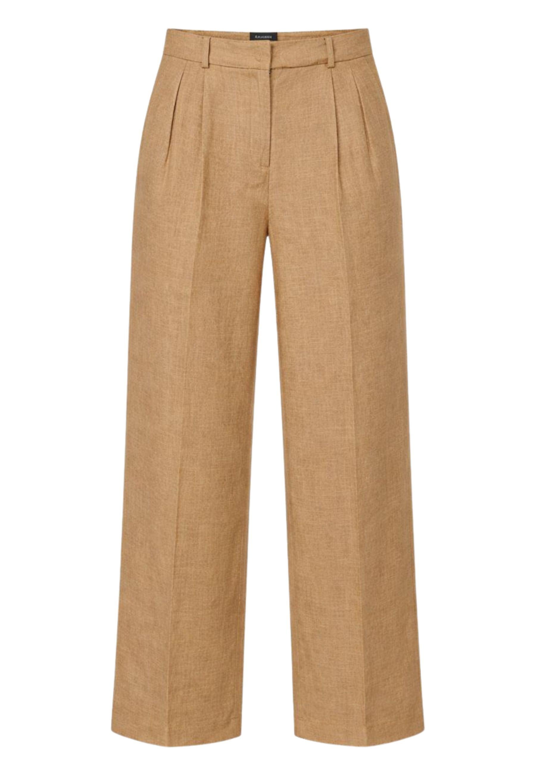 Pantalone ampio in lino a vita alta 