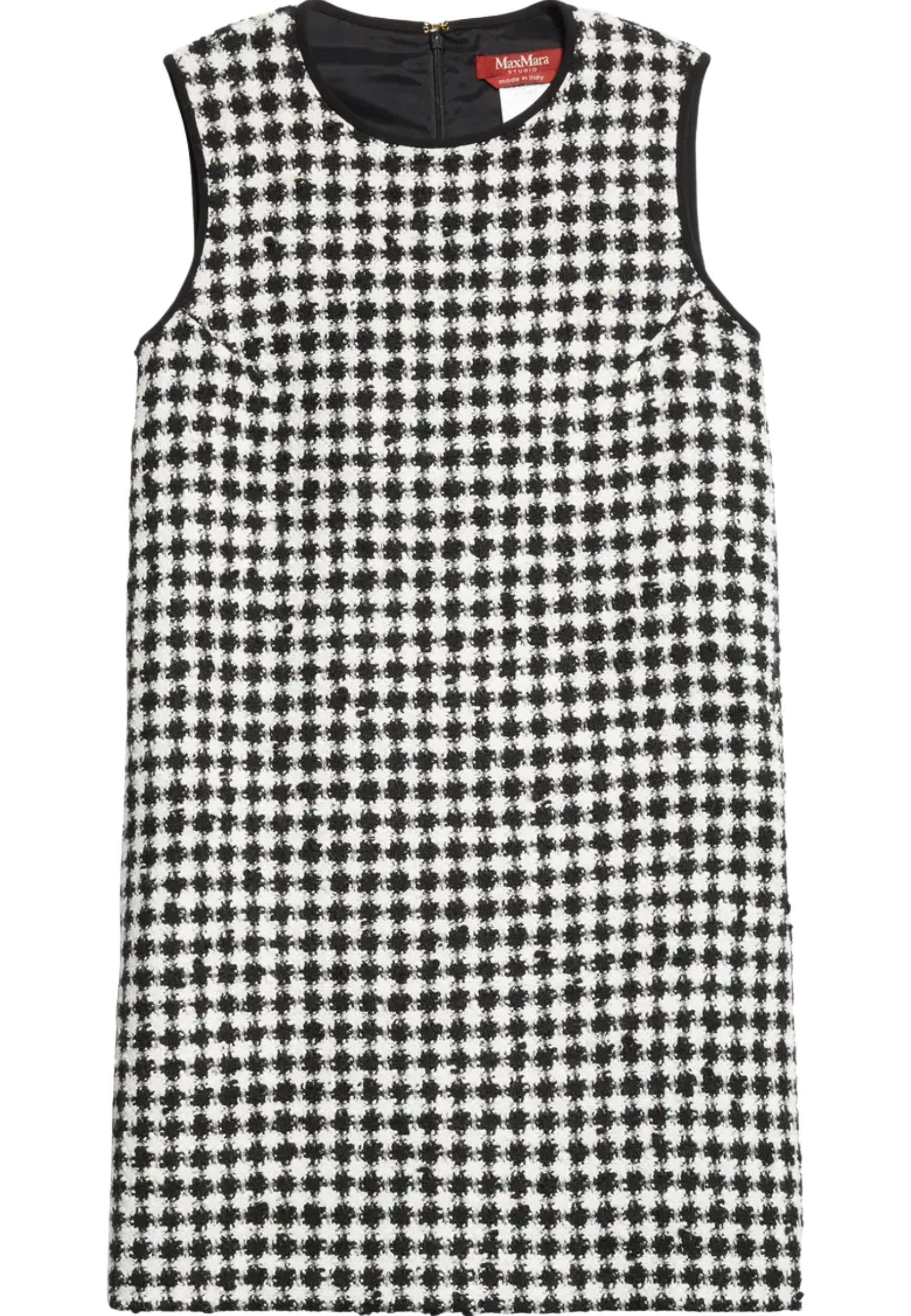 Max Mara Studio - Abito shift in tweed pied-de-poule 