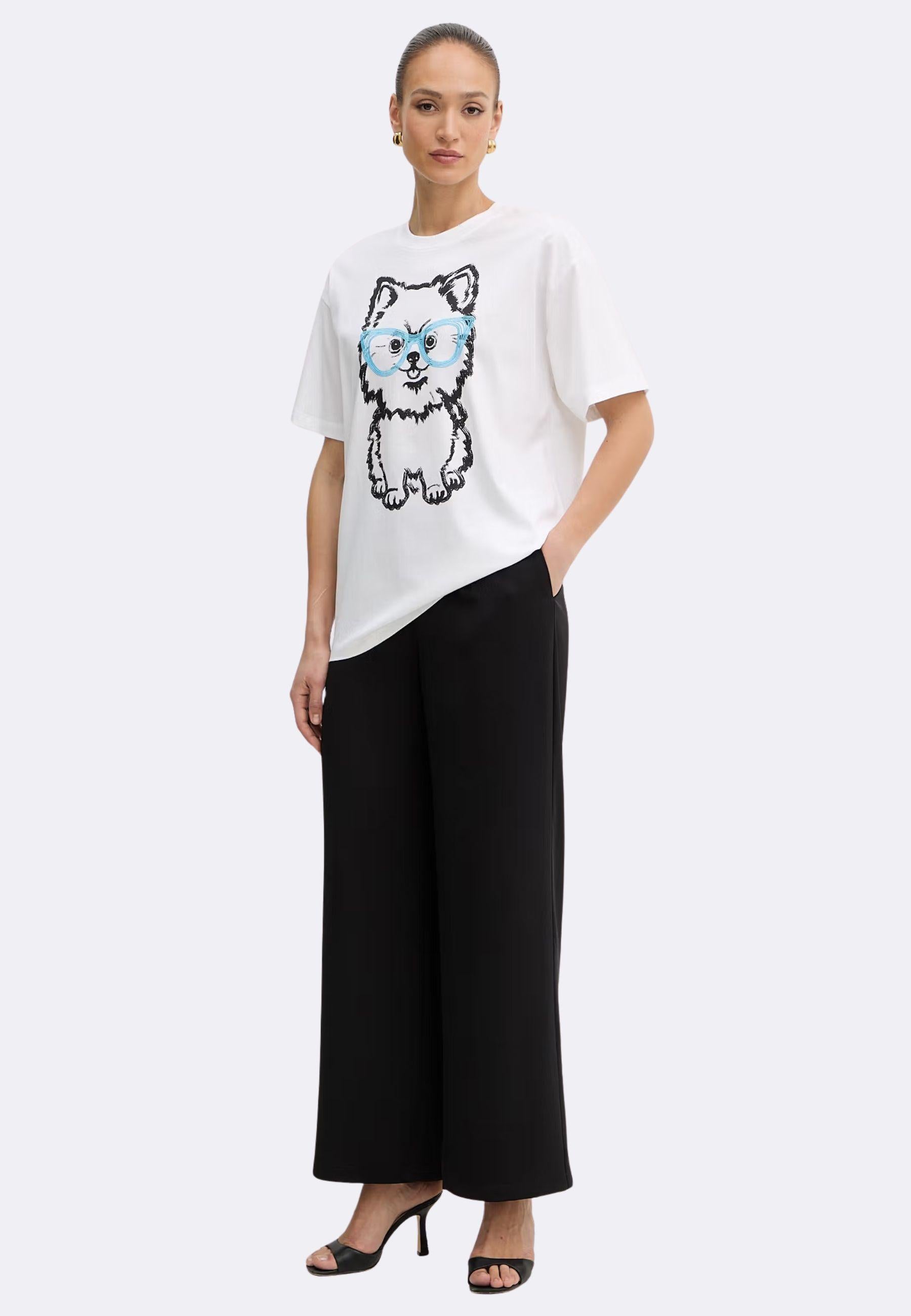 T-shirt oversize con stampa e ricamo - Actitude by Twinset 