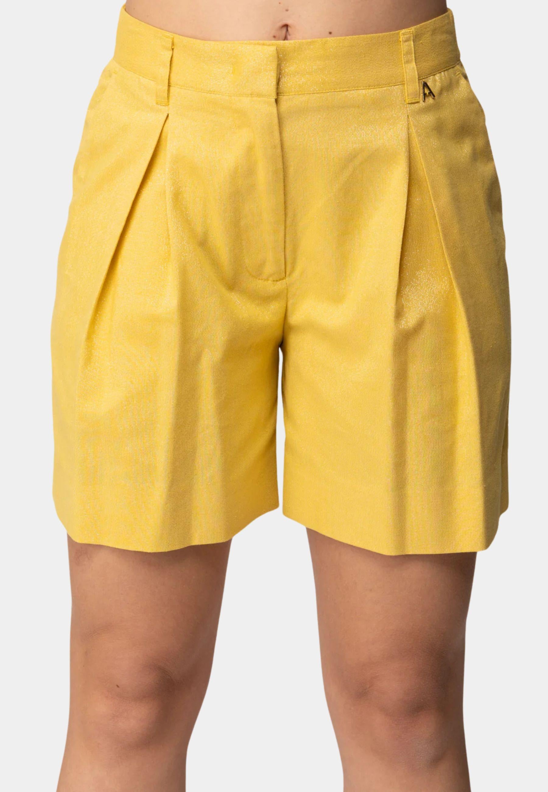 Bermuda Actitude in misto cotone e lino lurex 
