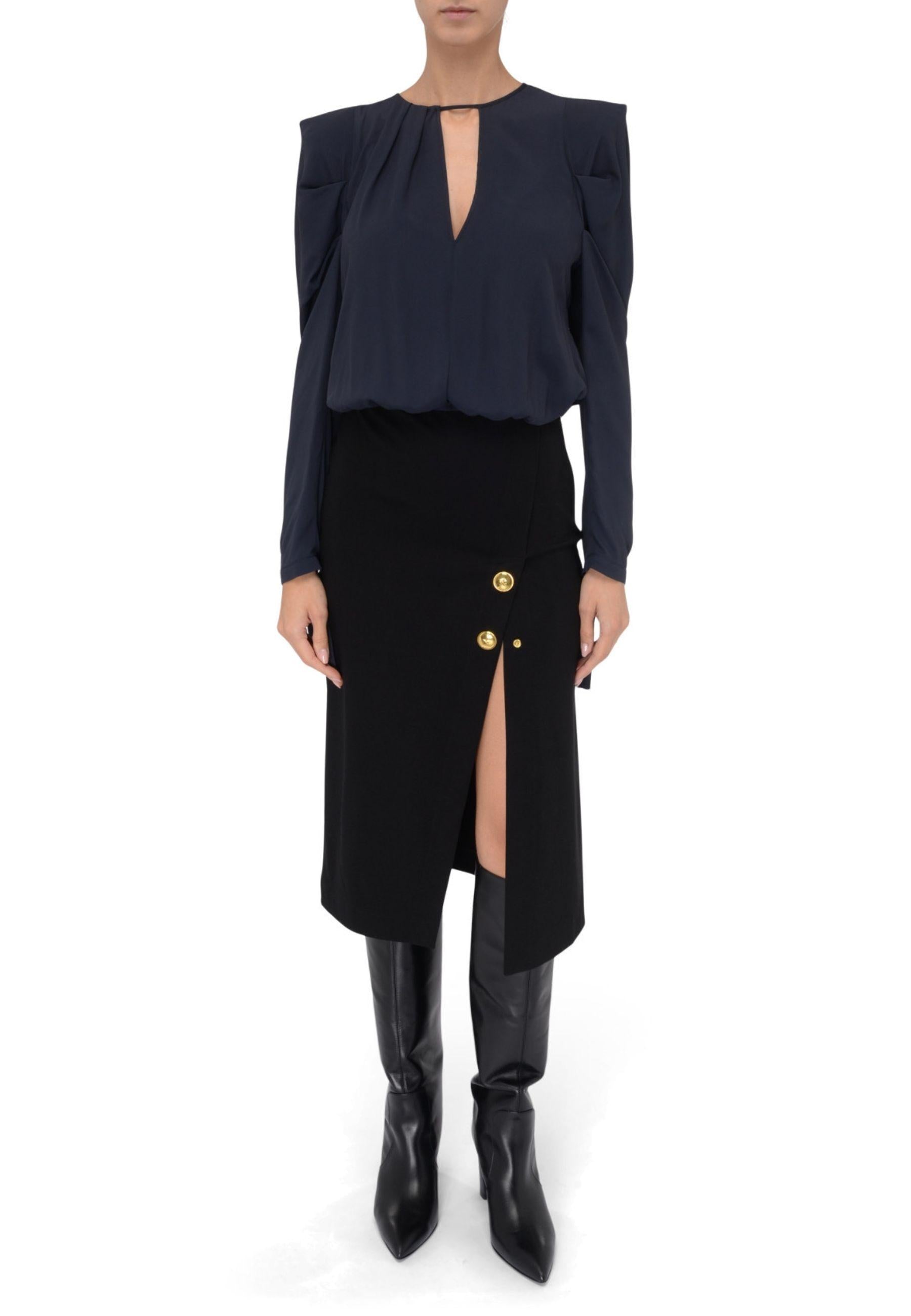Abito Pinko Omelette bimateriale con gonna a tubino 