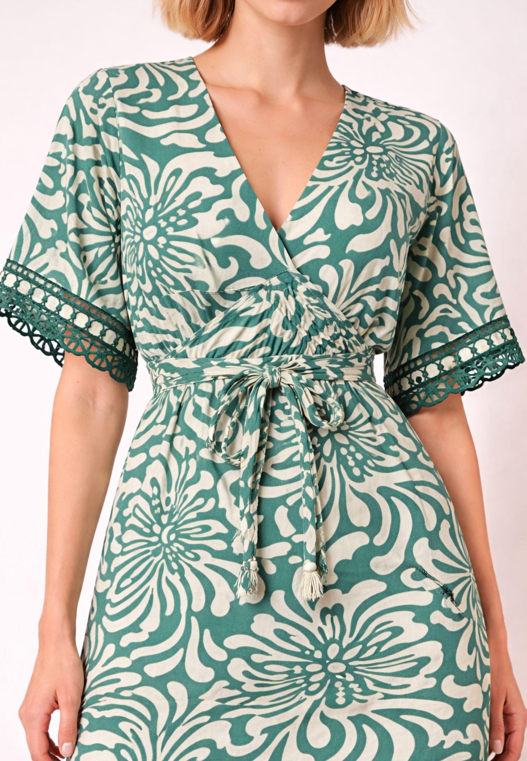 TWINSET - Abito corto con stampa botanica 