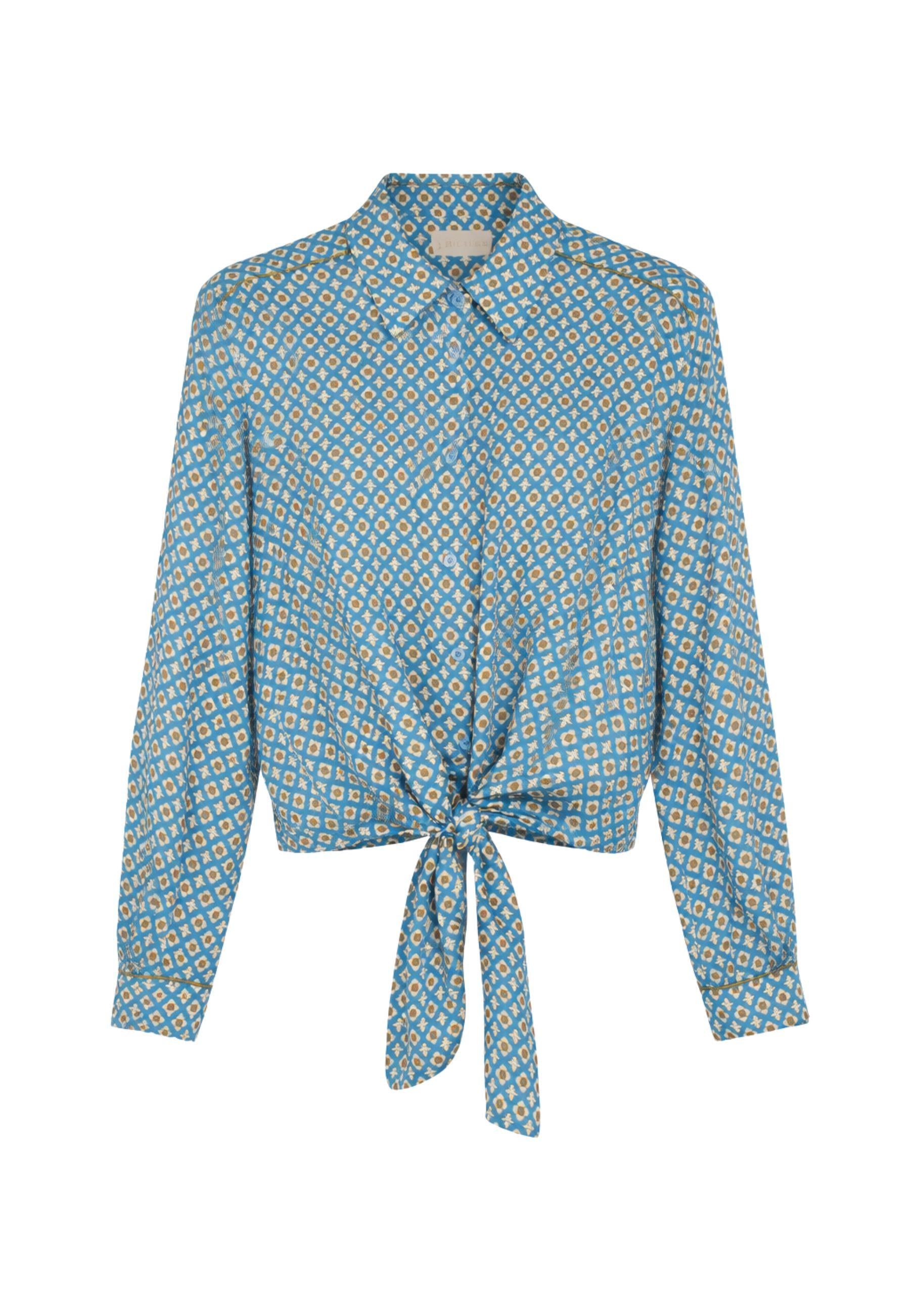 iBlues - Camicia annodata in twill di viscosa stampata 