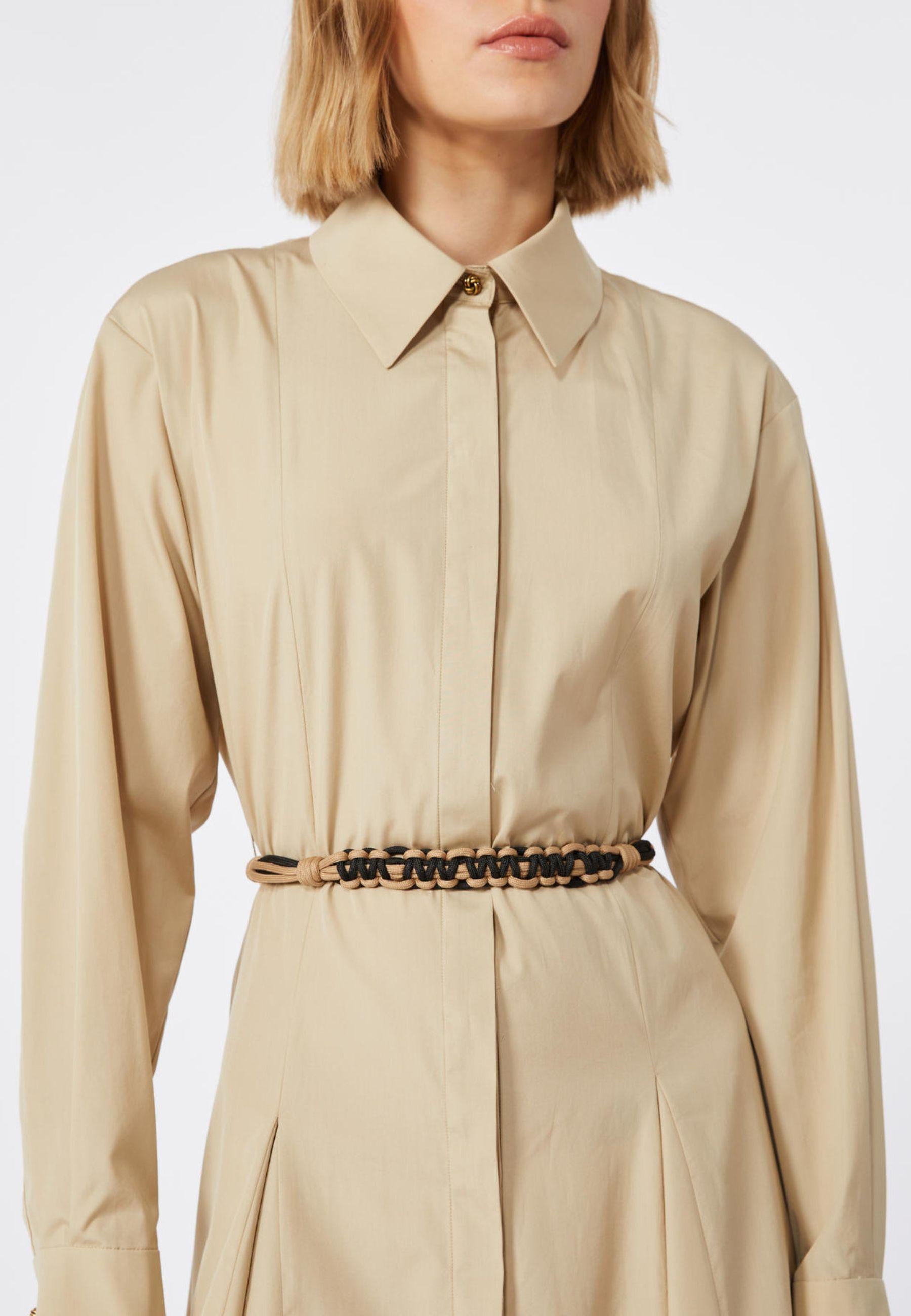MAX MARA STUDIO - Abito chemisier lungo in popeline di cotone 