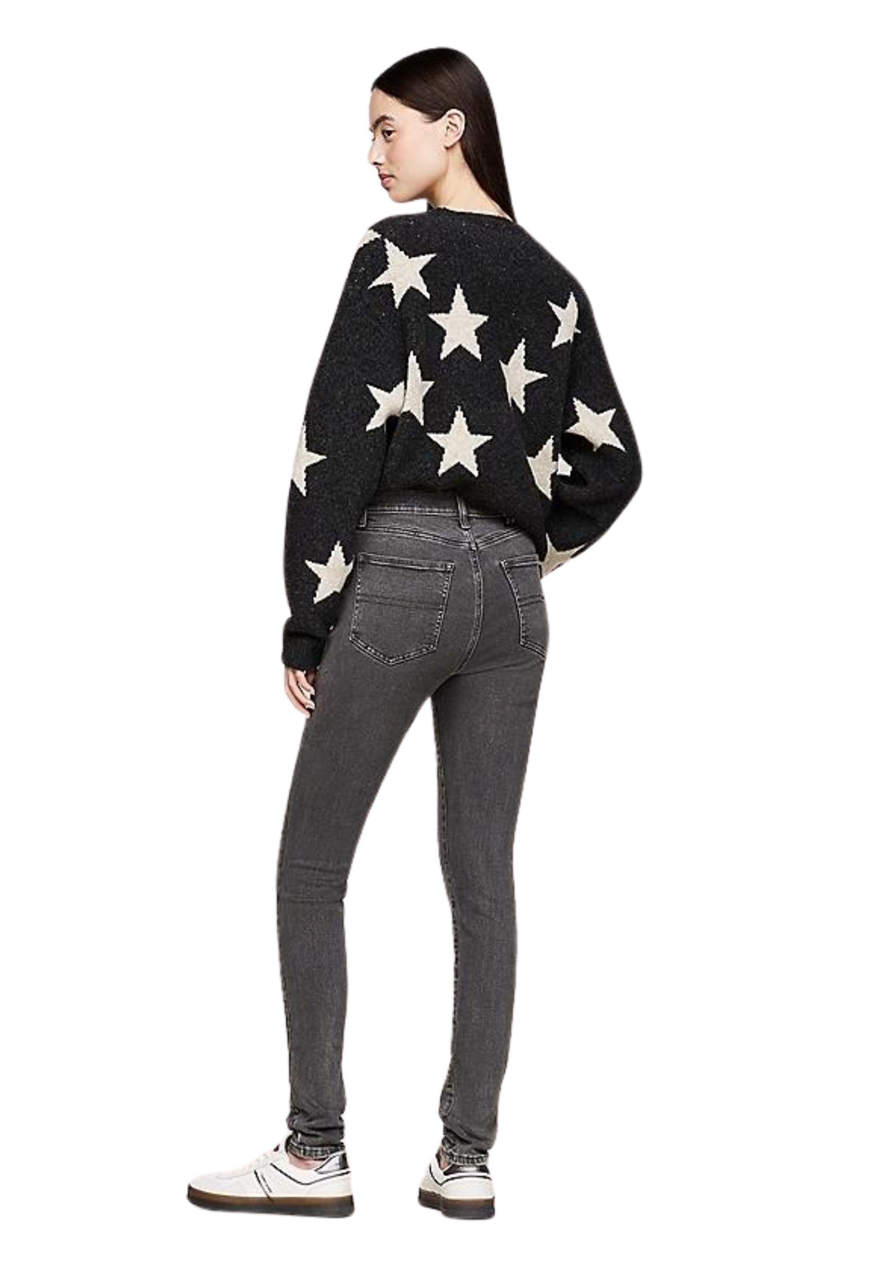 Jeans Sylvia skinny fit a vita alta neri sbiaditi 