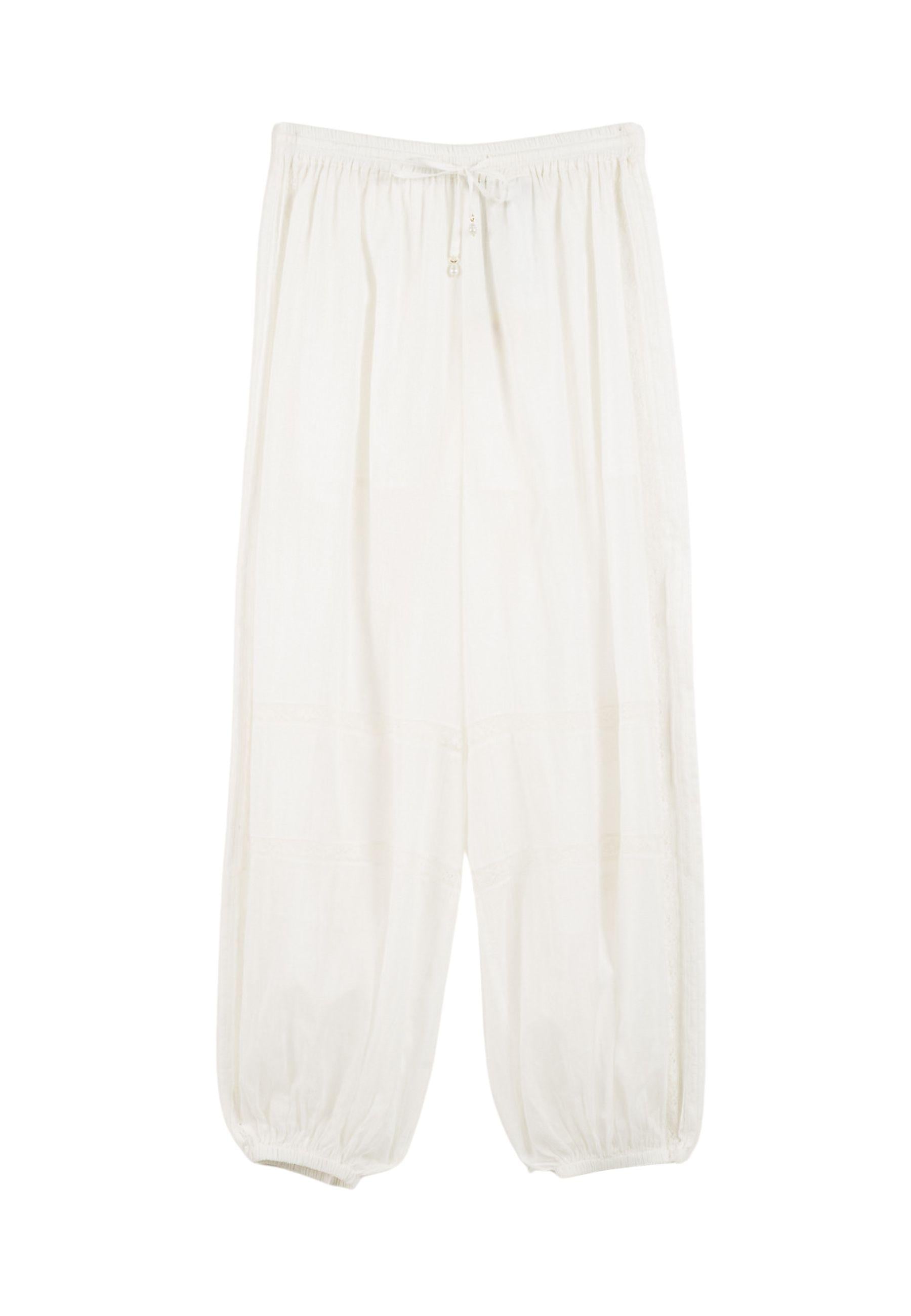 Pantalone Twinset U&B in cotone con inserti in pizzo 