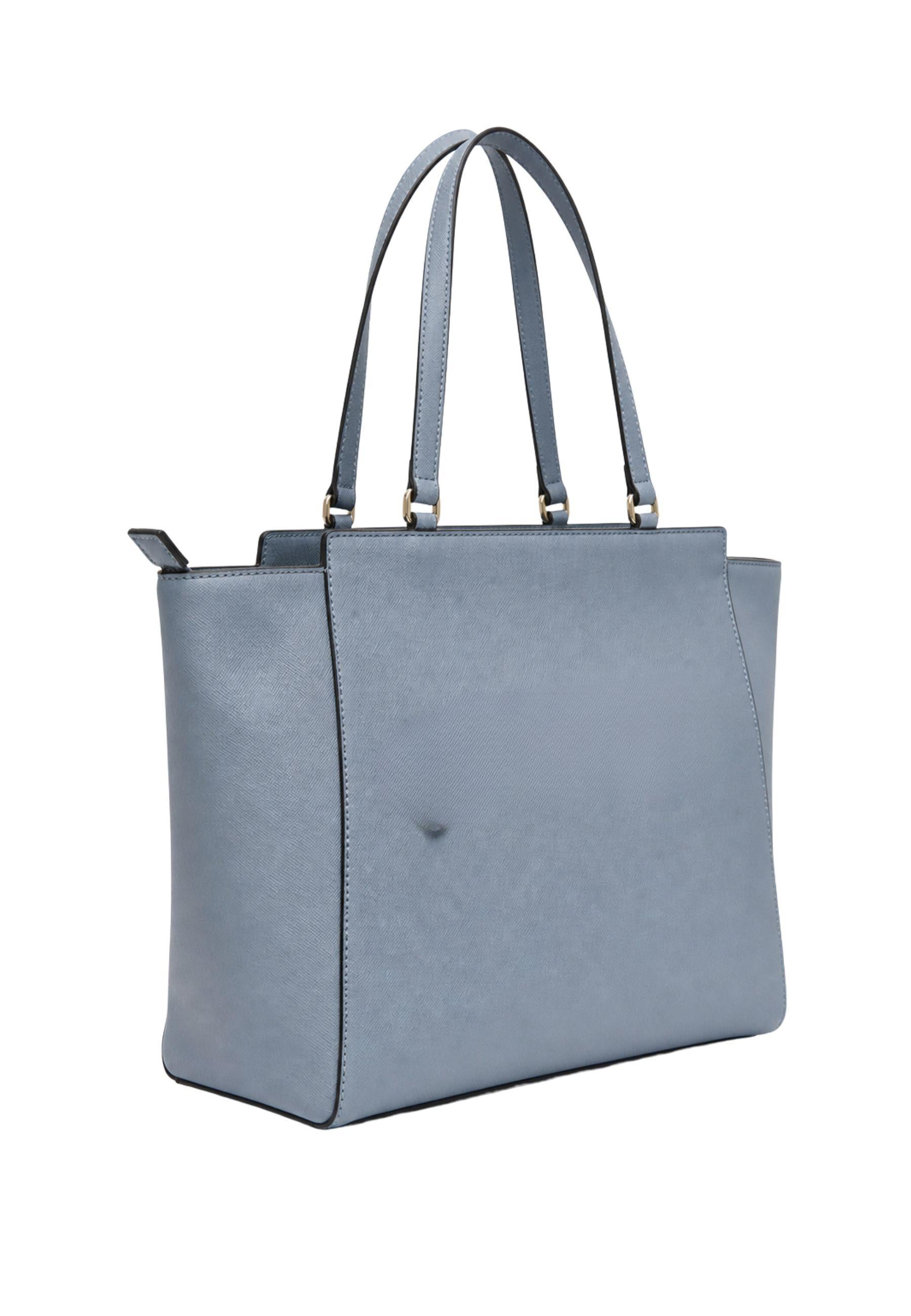 Borsa shopping con logo inciso 