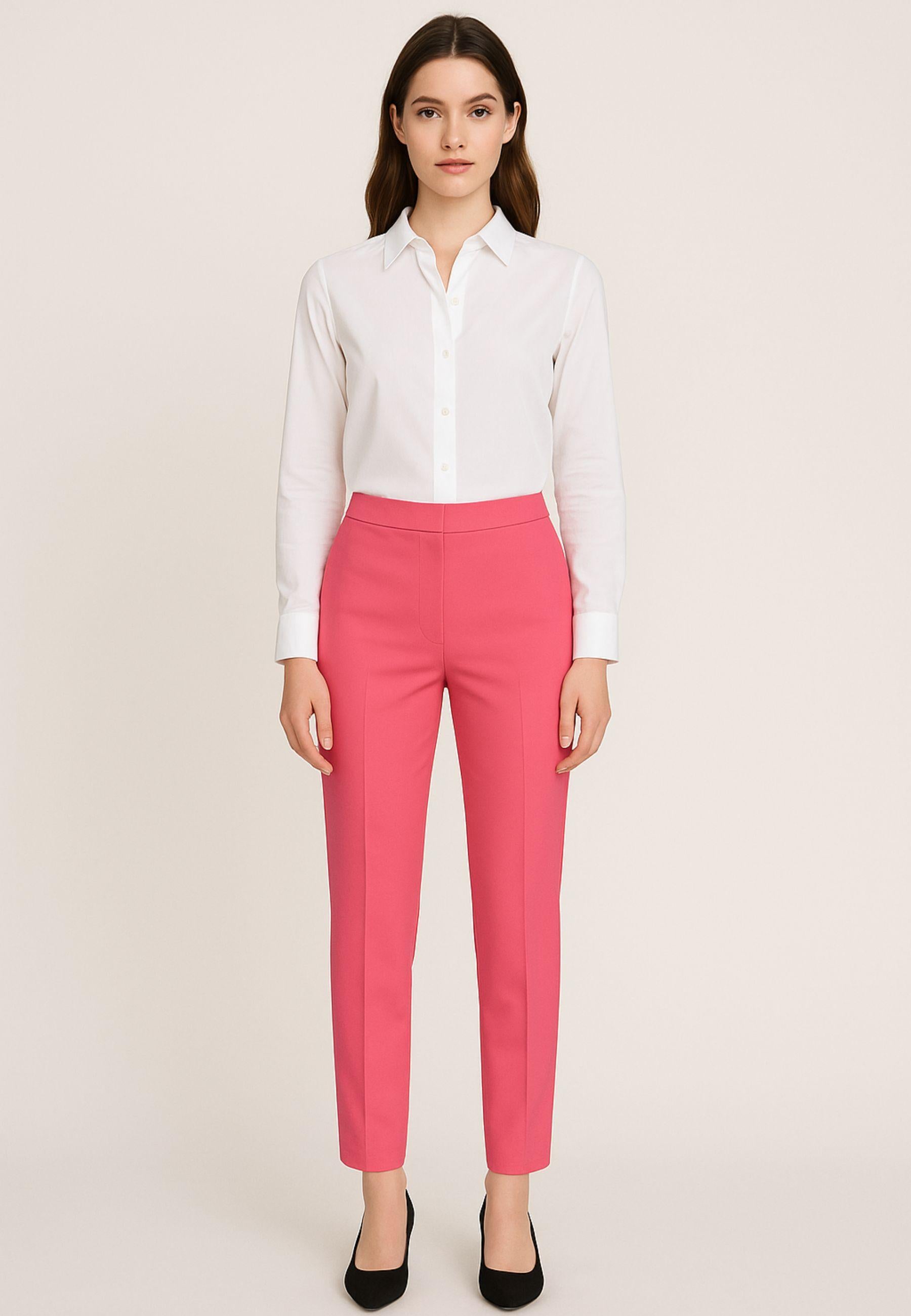 CLIPS - Pantalone in cotone rosa corallo 