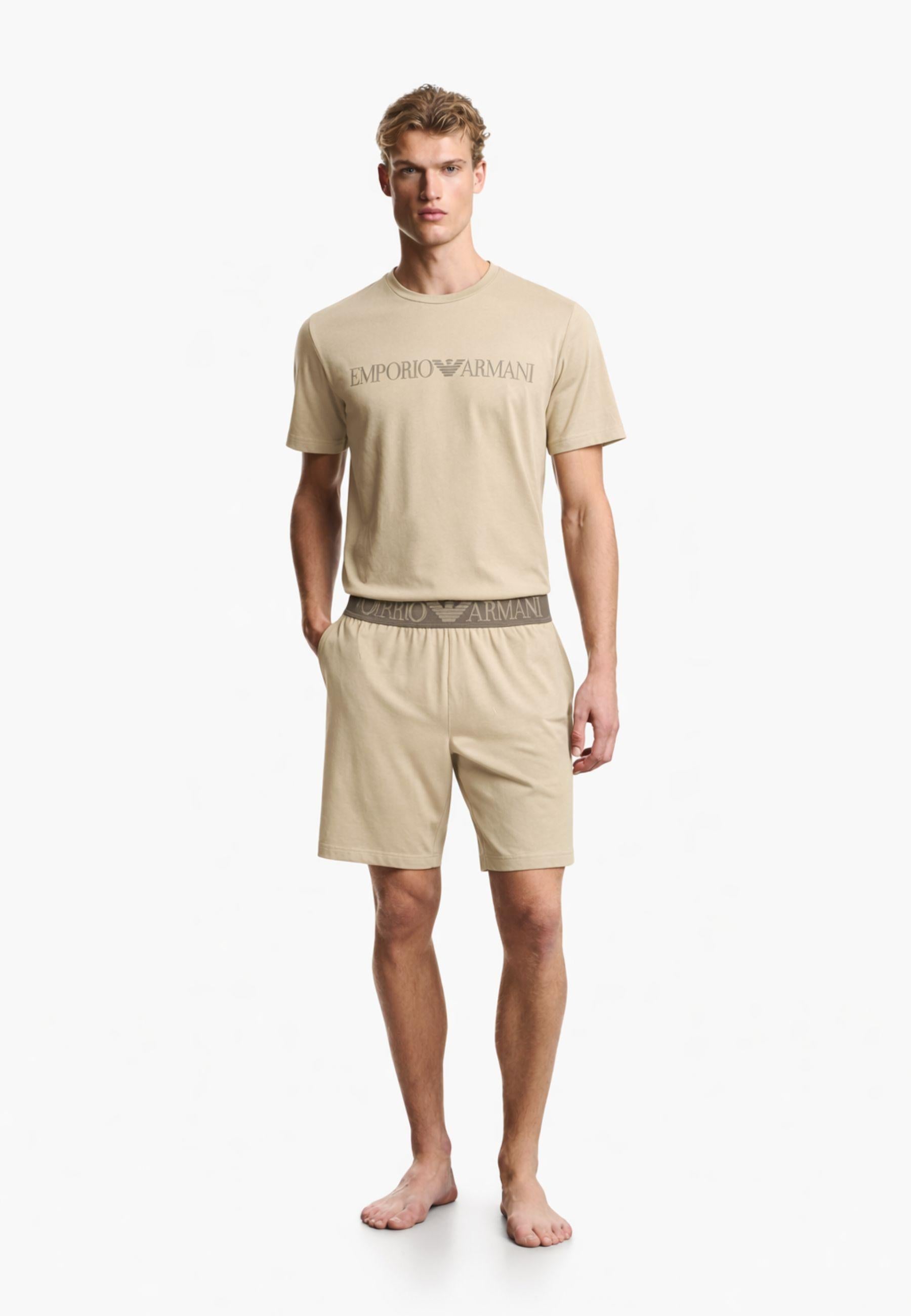 Emporio Armani - Pigiama bermuda in jersey organico ASV 