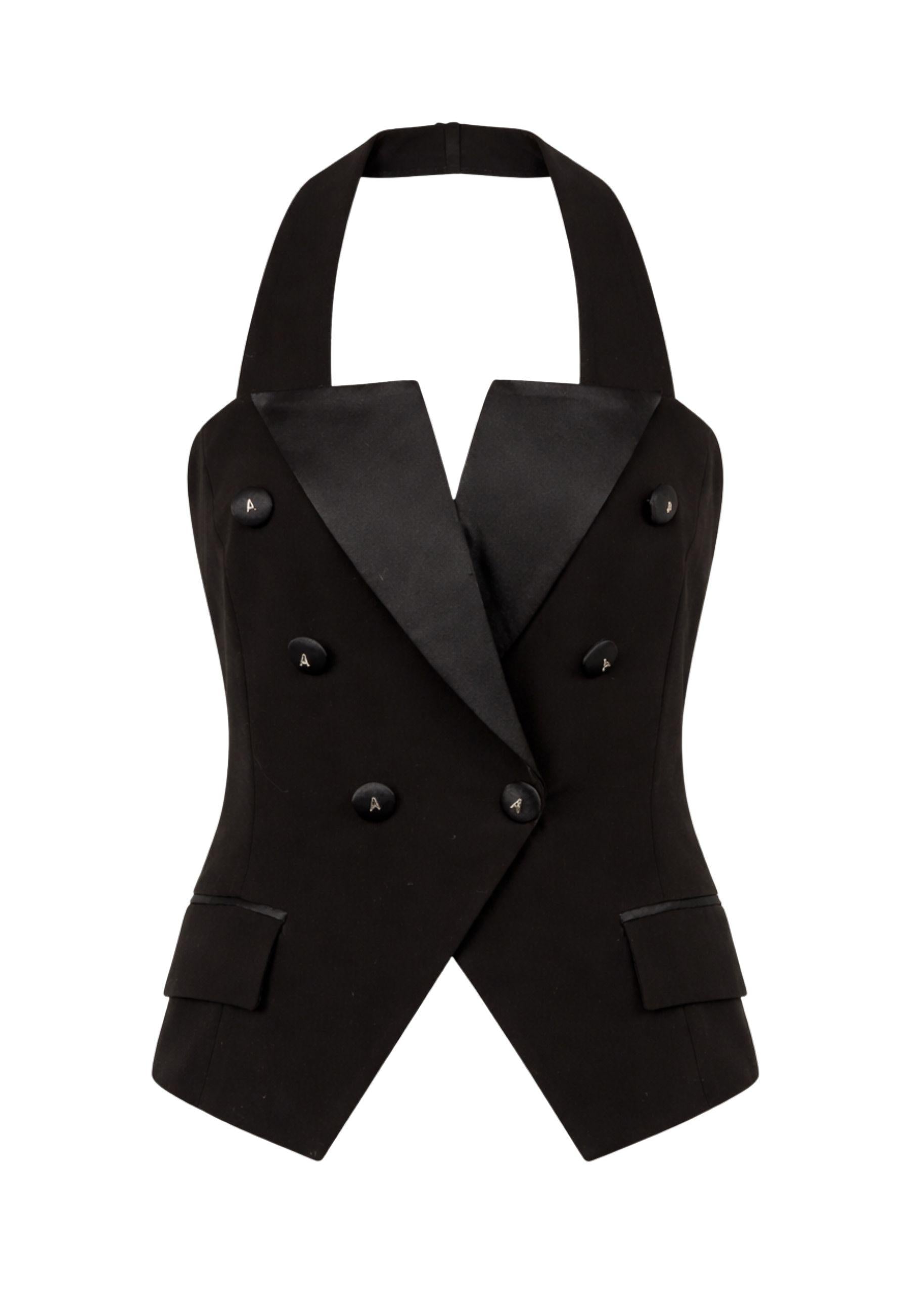 Gilet in cady con bottoni logati - Actitude 