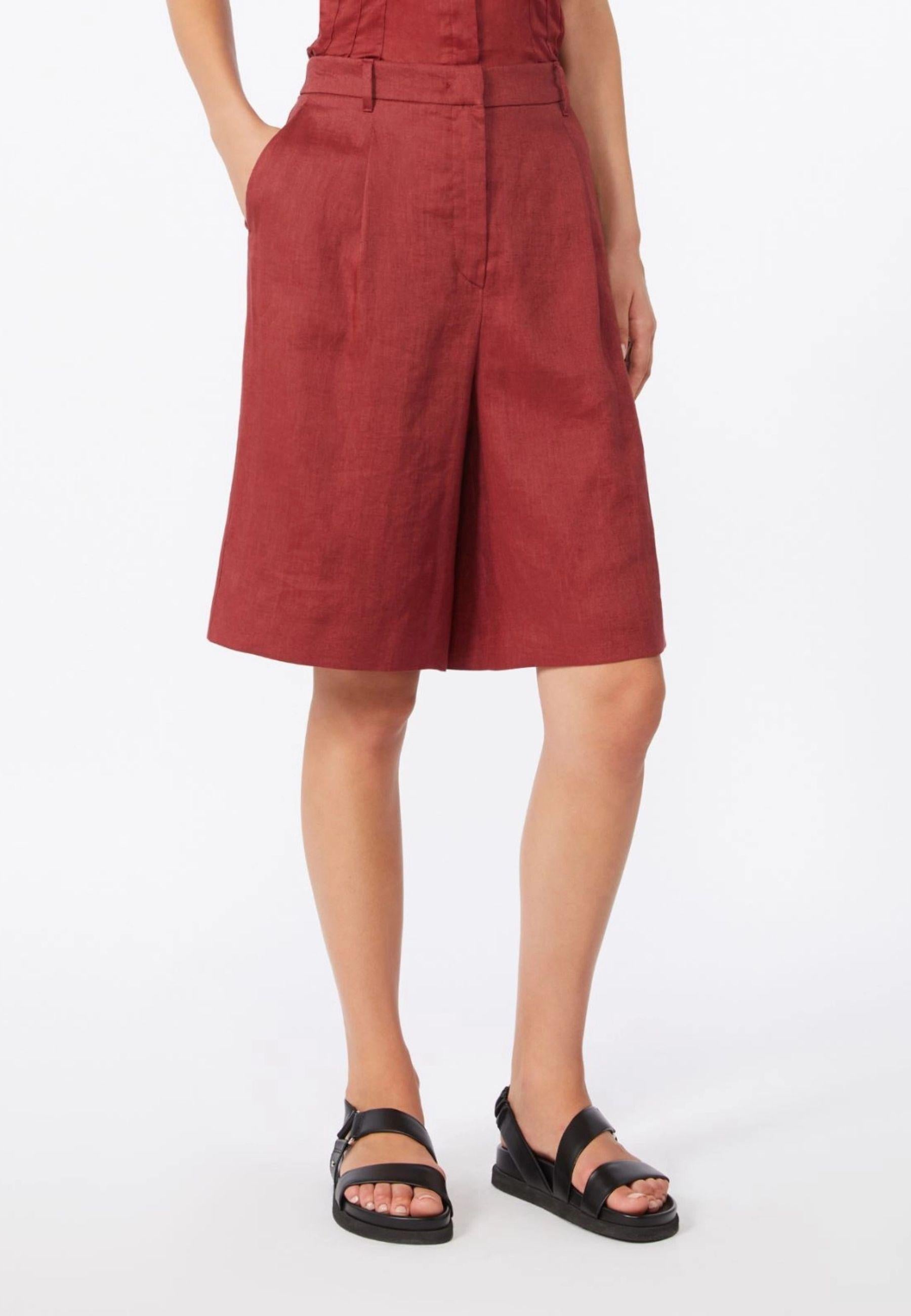Max Mara Studio - Bermuda lungo in tela di lino 