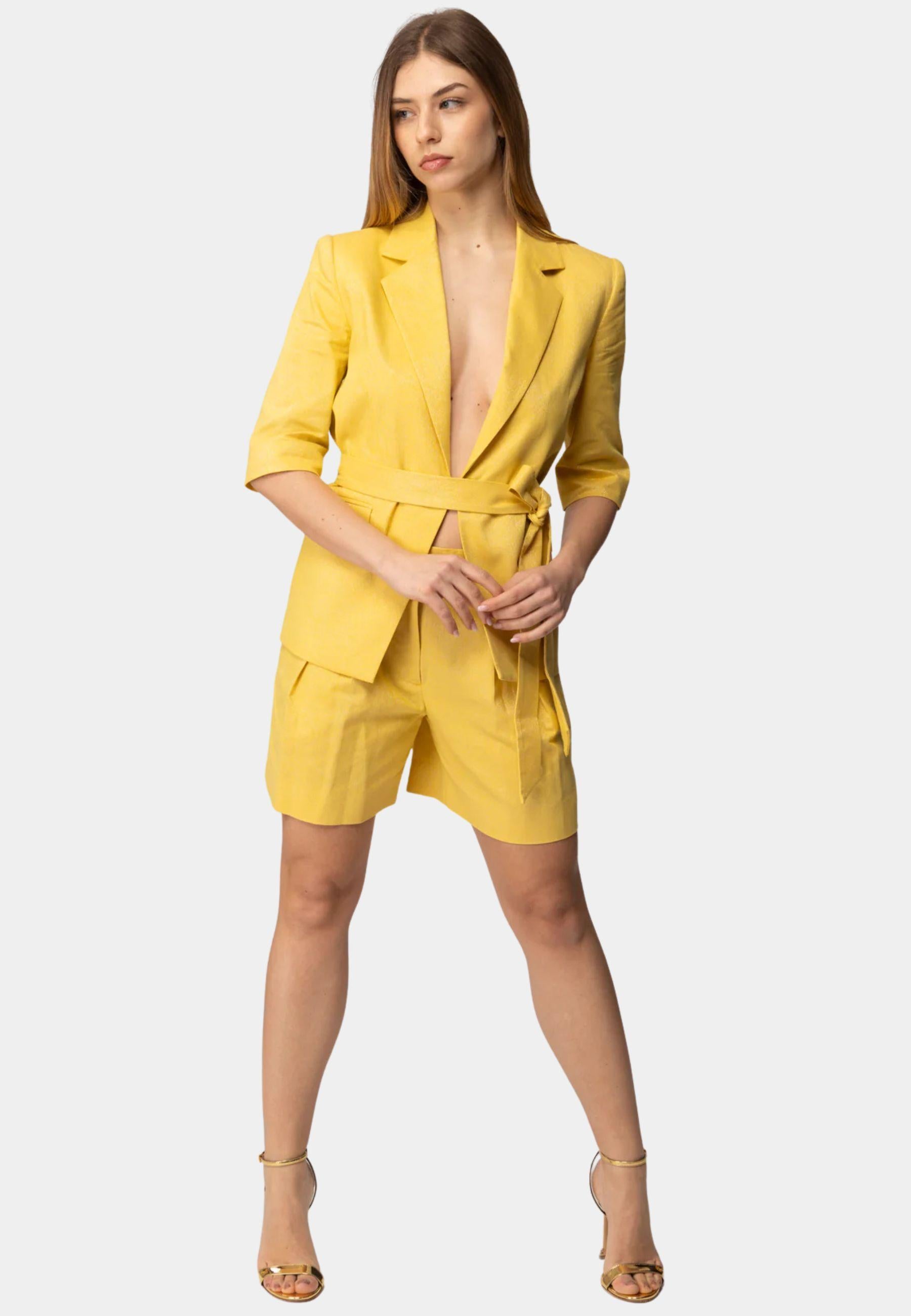 Bermuda Actitude in misto cotone e lino lurex 