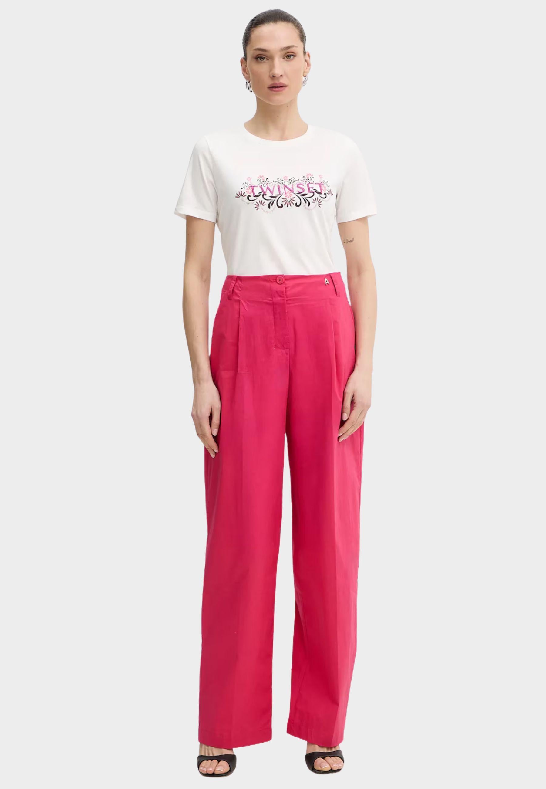 T-shirt con ricamo logo Twinset 