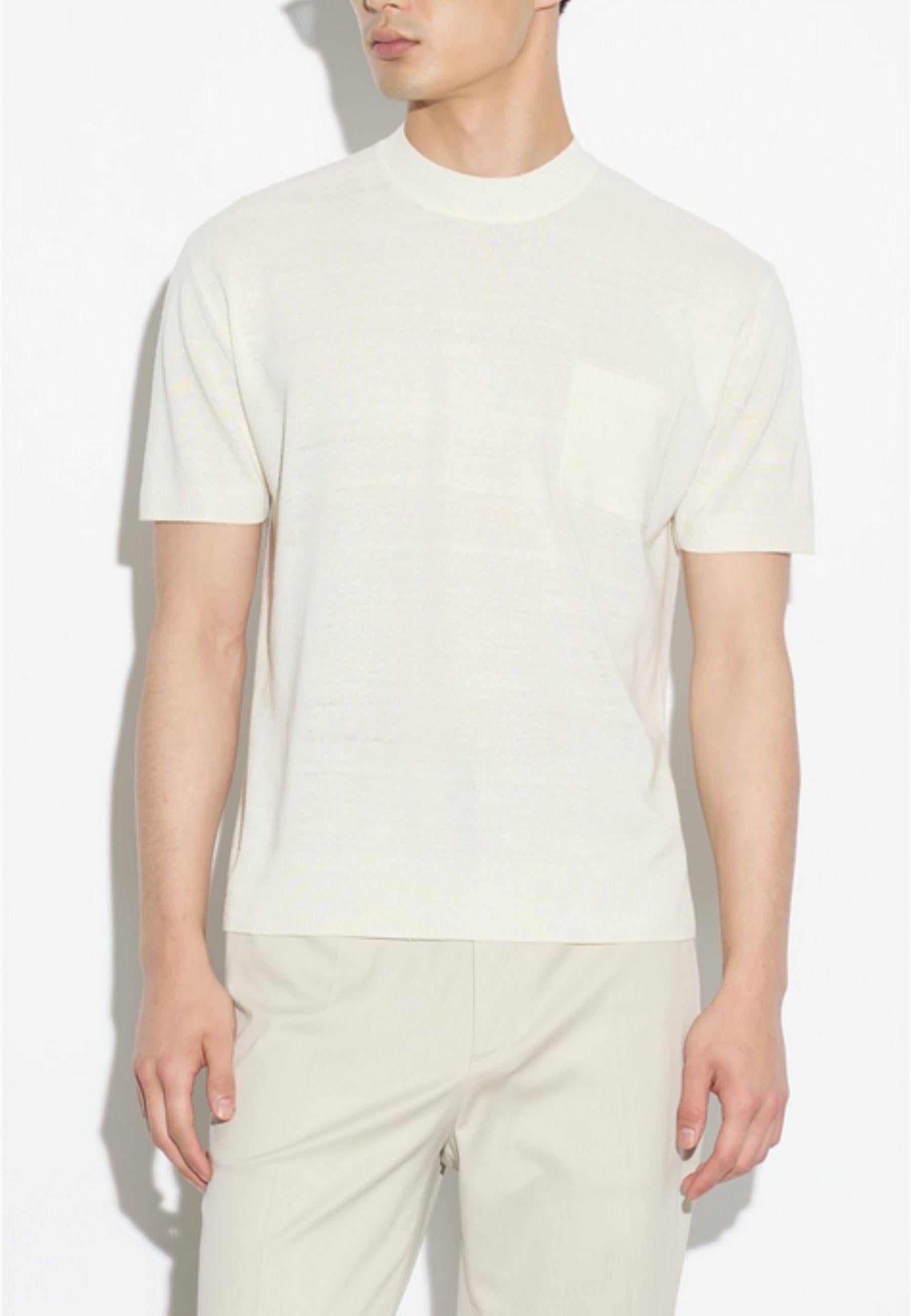 Paolo Pecora - T-shirt in pura seta con taschino 